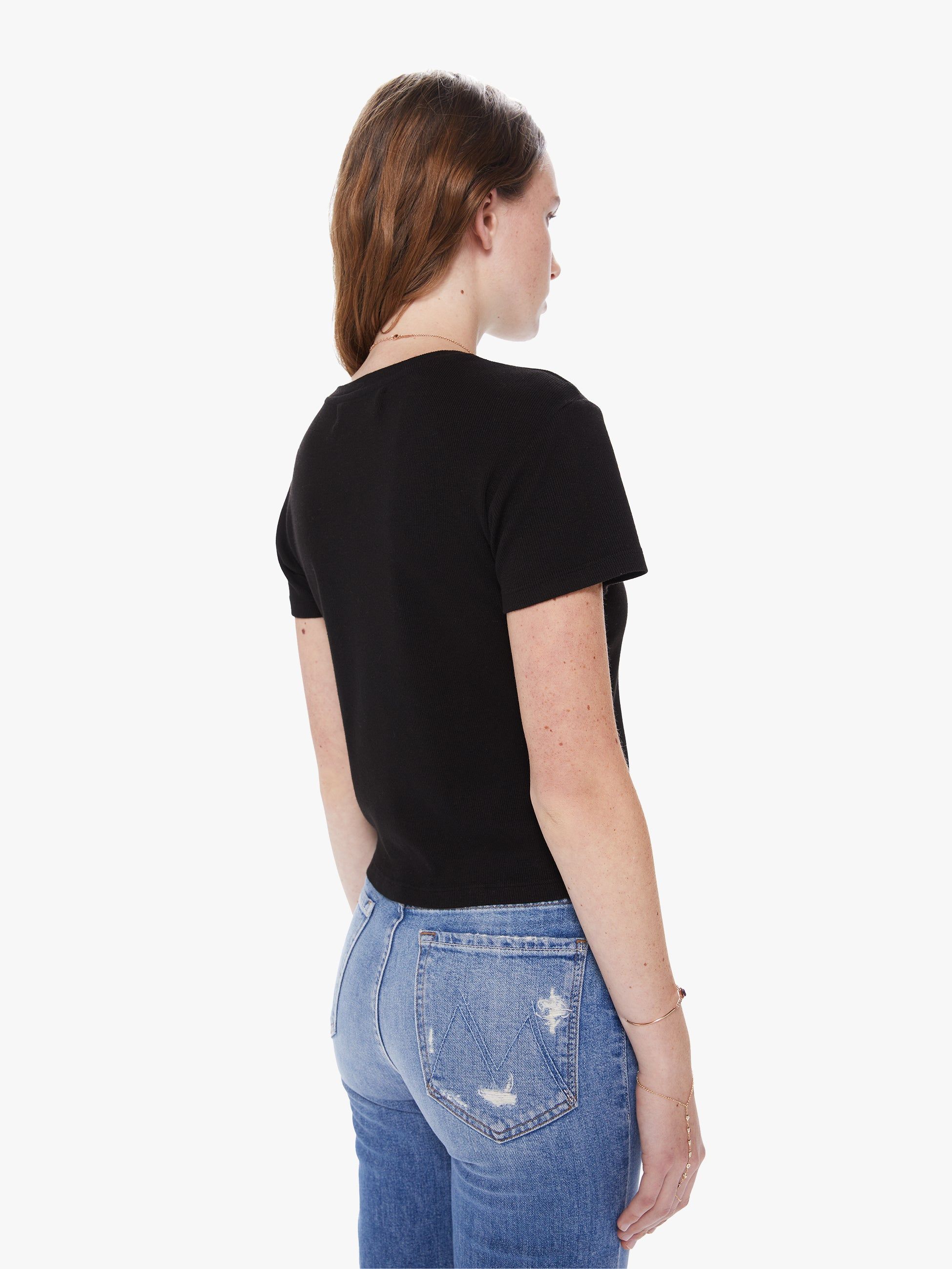 SPRWMN Ribbed Baby Tee - Black sold by MOTHER product image thumbnail 4
