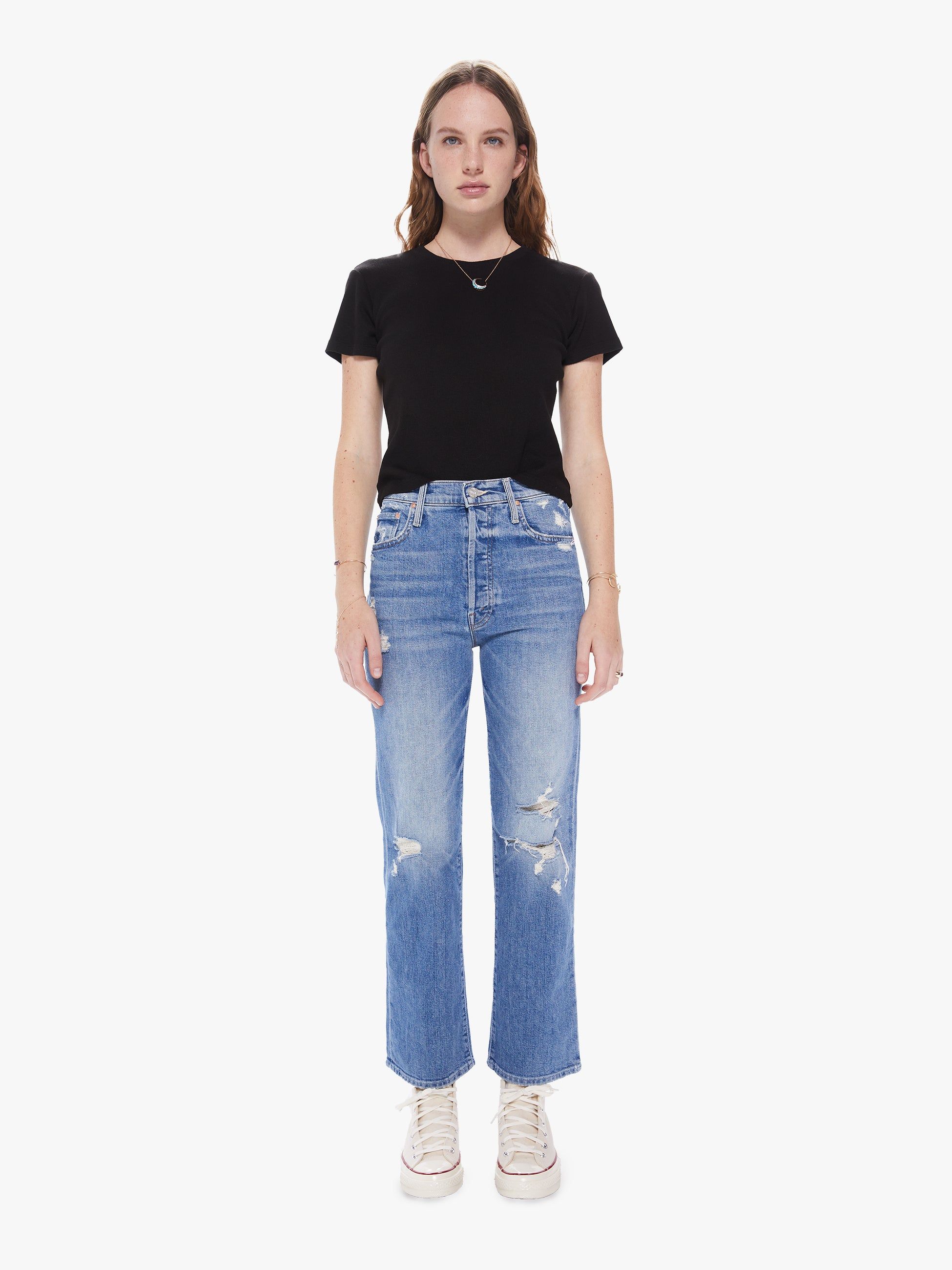 SPRWMN Ribbed Baby Tee - Black sold by MOTHER product image thumbnail 5