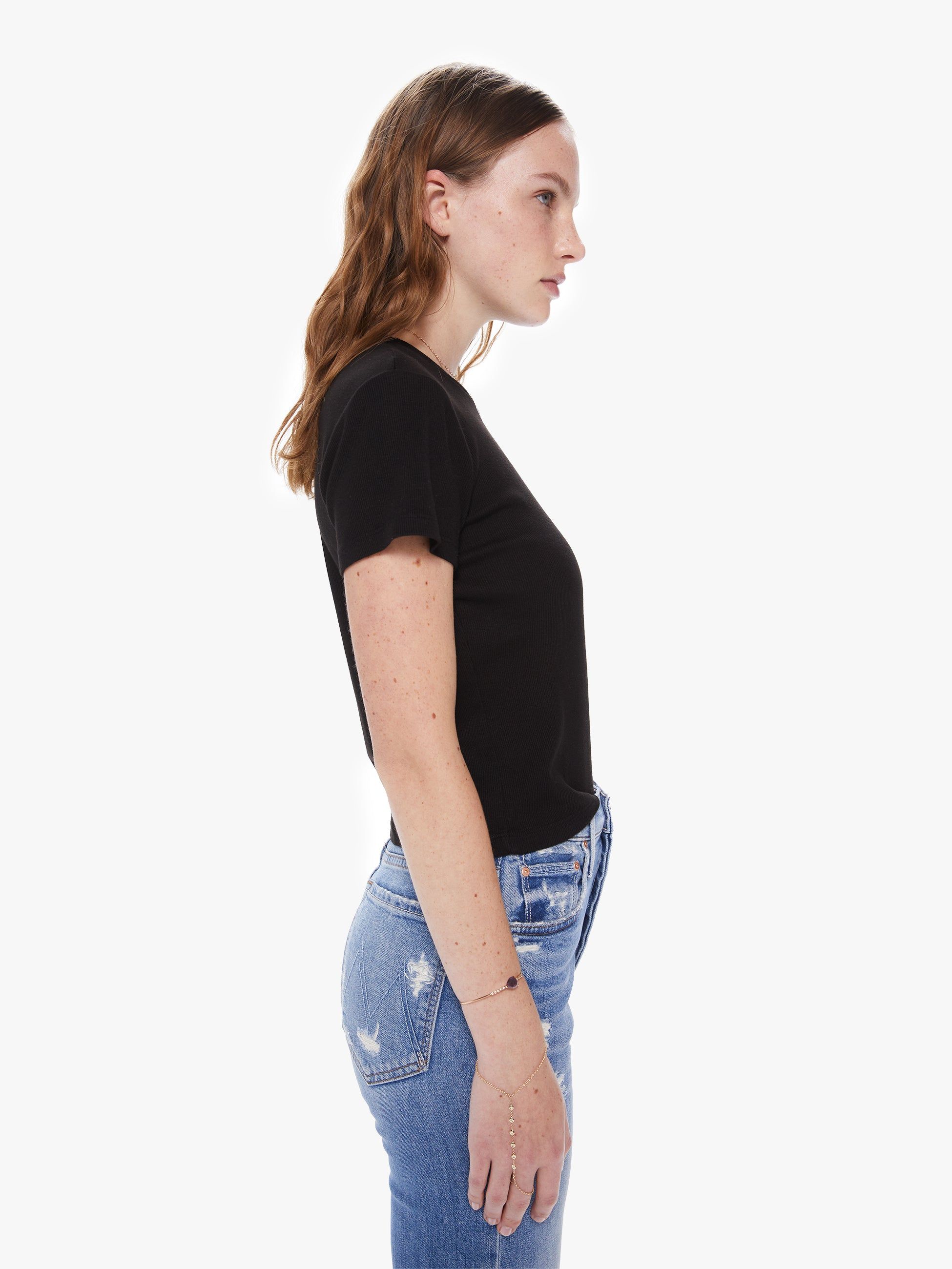 SPRWMN Ribbed Baby Tee - Black sold by MOTHER product image thumbnail 3