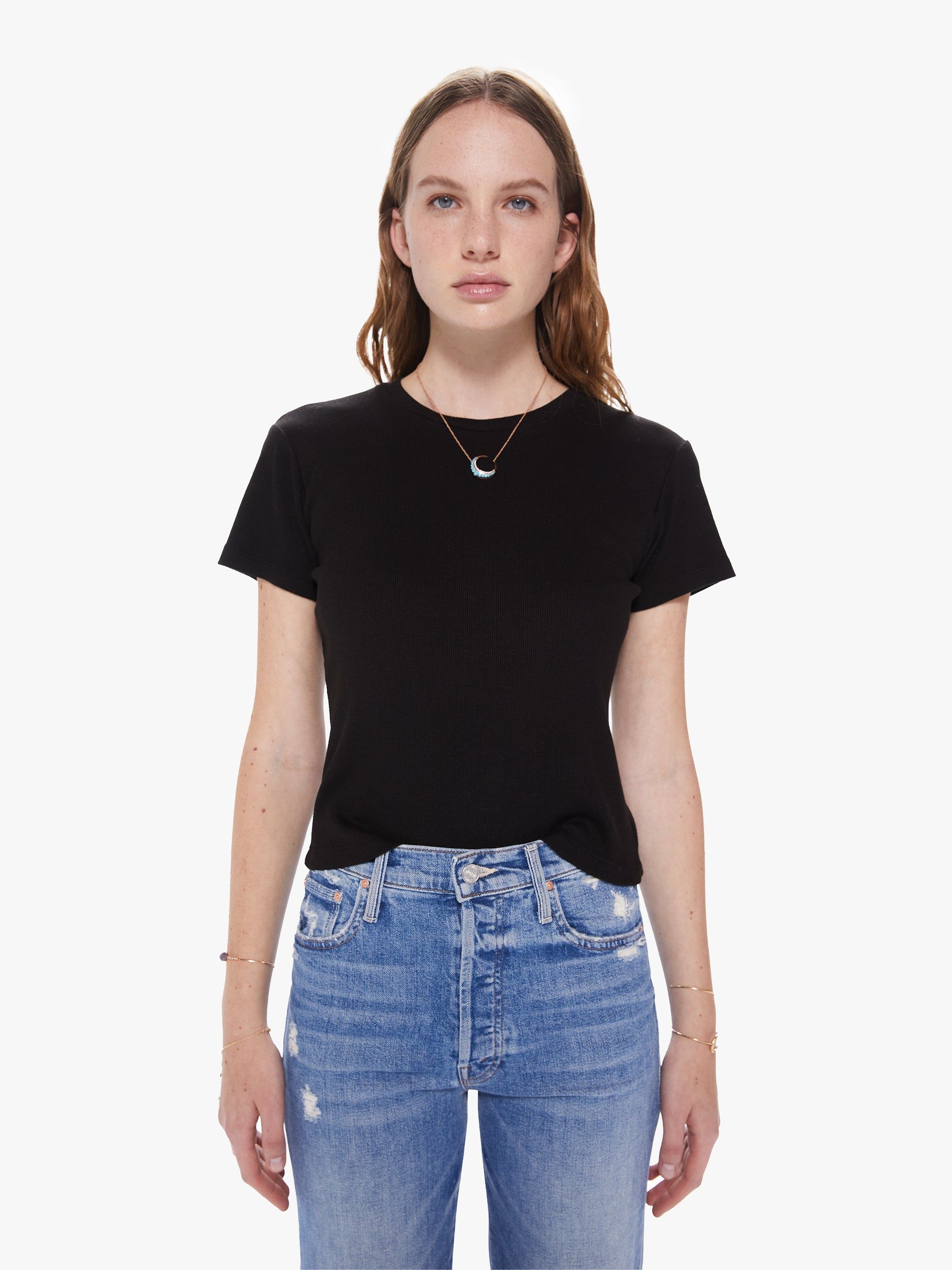 SPRWMN Ribbed Baby Tee - Black sold by MOTHER product image thumbnail 2