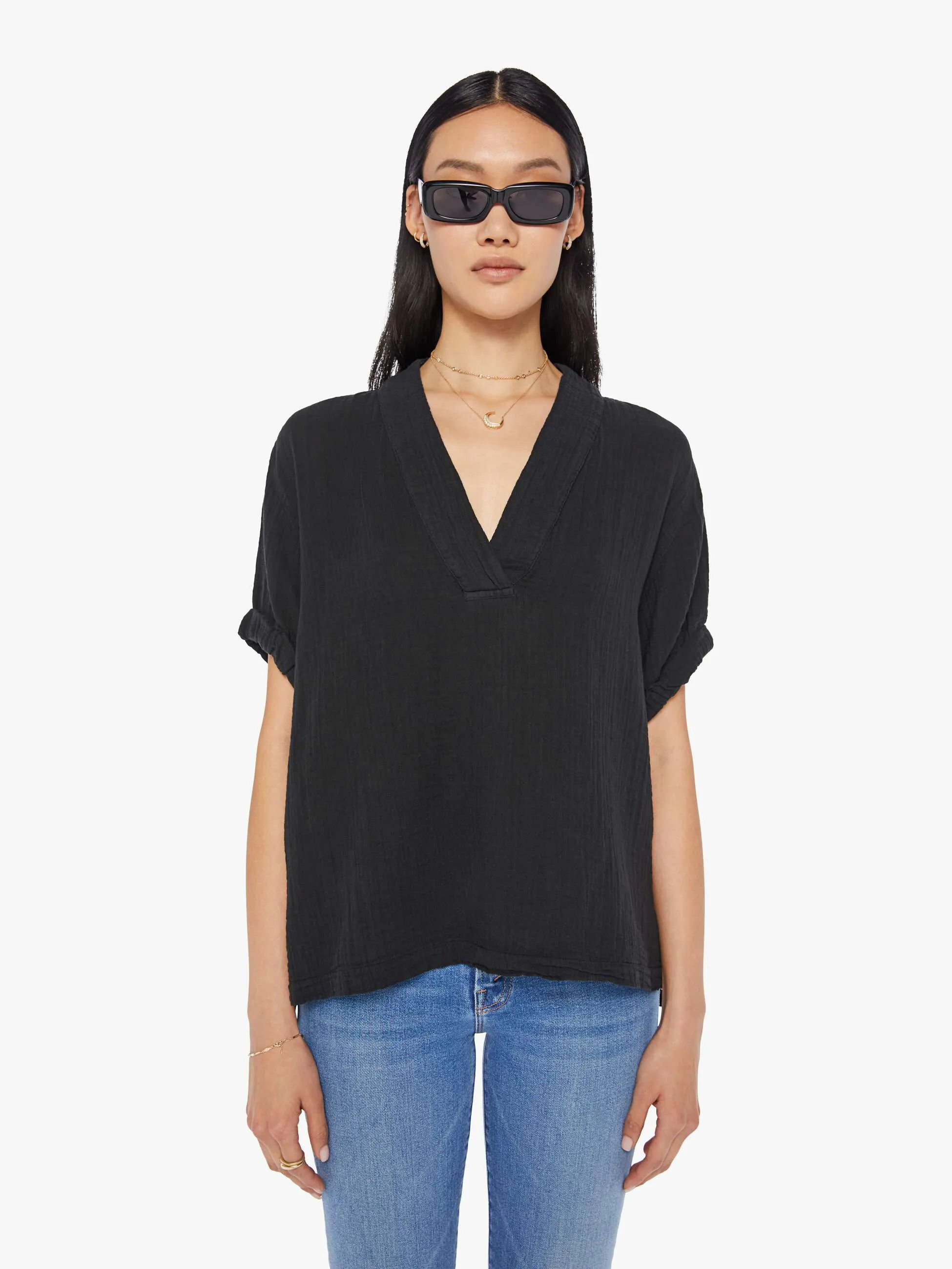 XiRENA Avery Top - Black sold by MOTHER