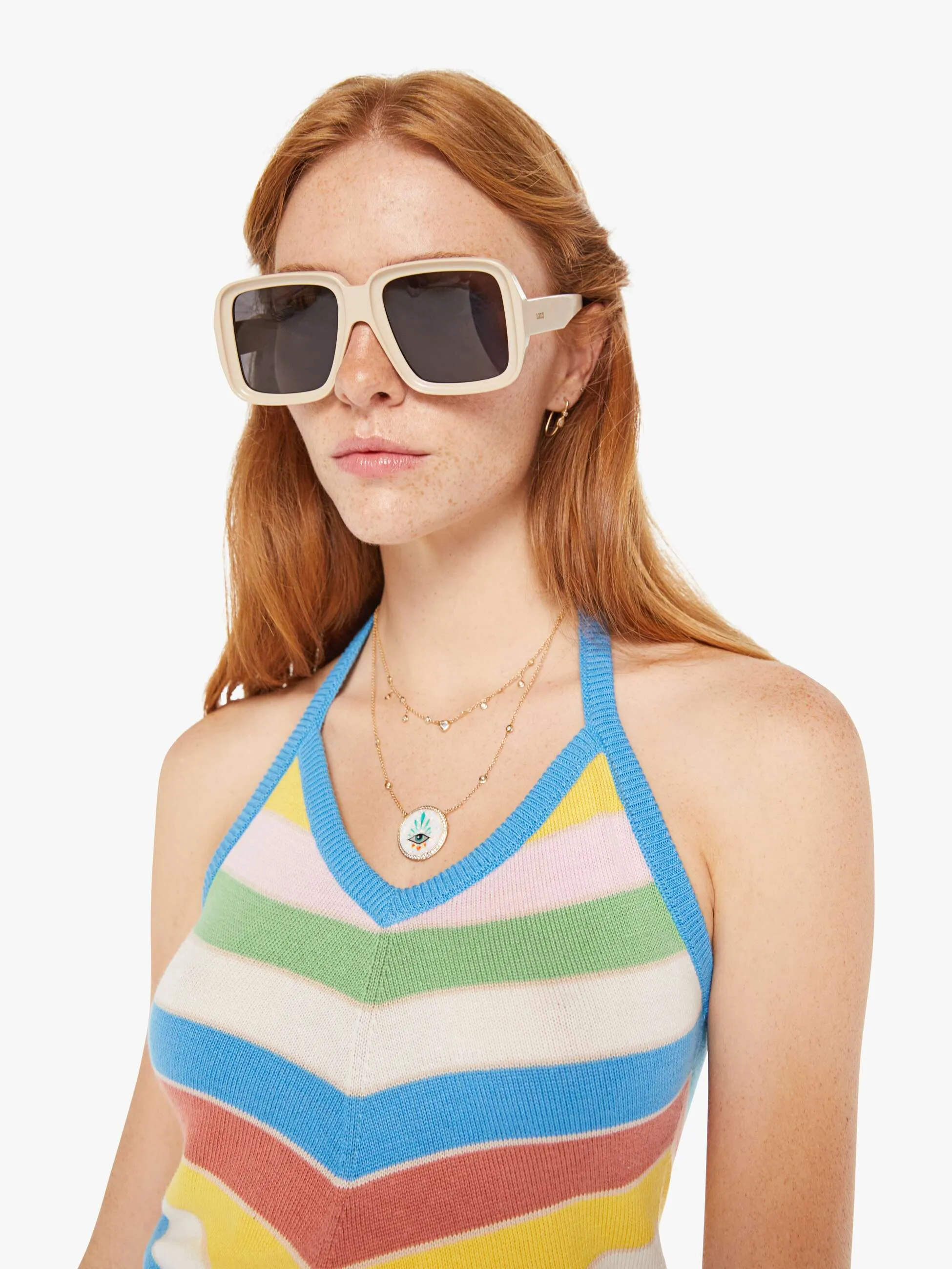 The Back At You Top - Multi Light Blue Stripe sold by MOTHER product image thumbnail 5