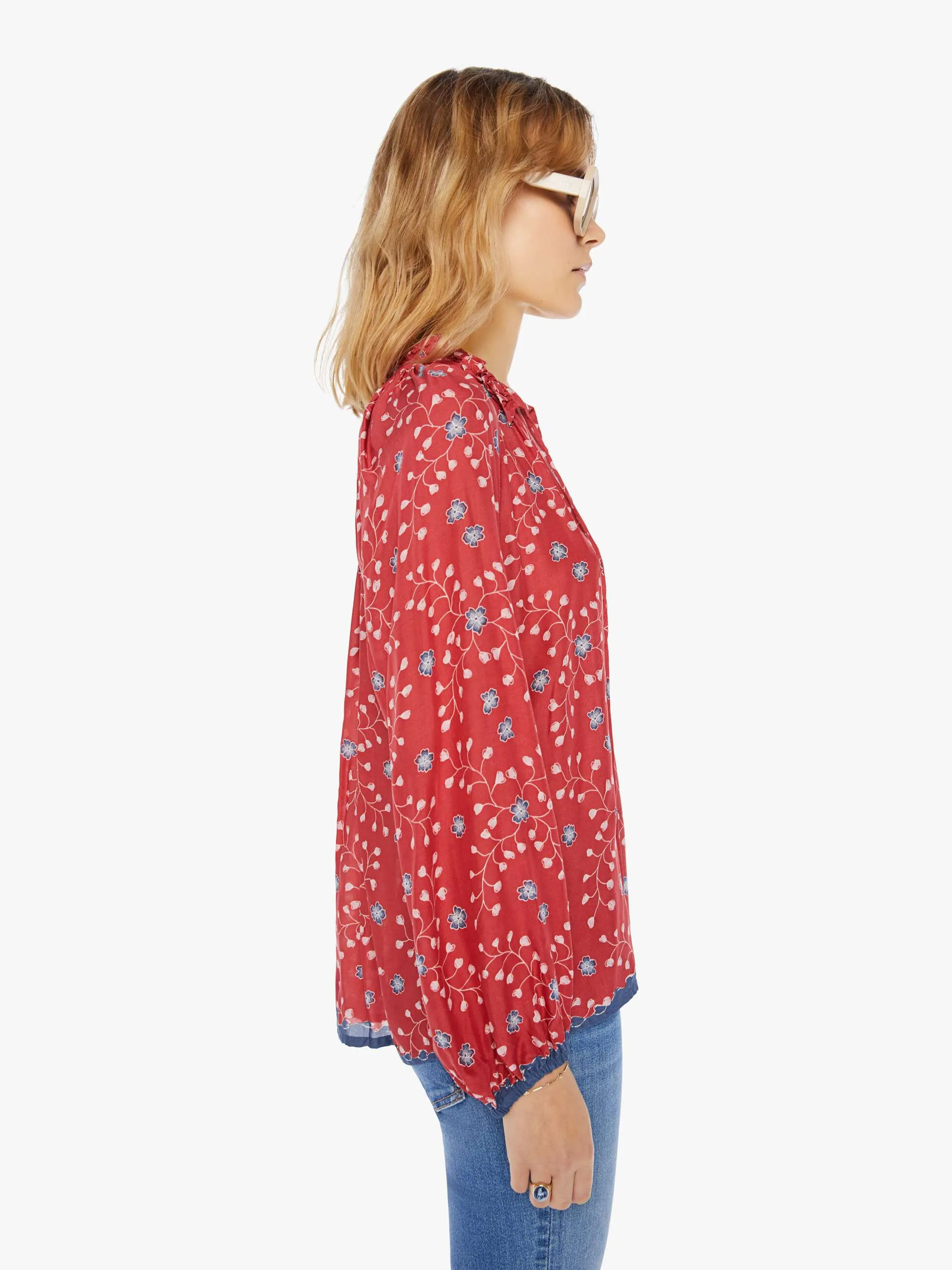 Natalie Martin Penny Blouse - Pinwheel Barn Red sold by MOTHER product image thumbnail 3