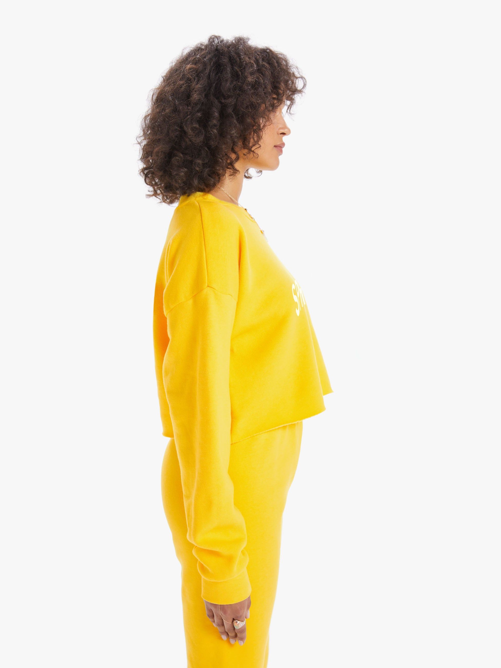 SPRWMN Cropped Logo Sweatshirt - Canary sold by MOTHER product image thumbnail 2