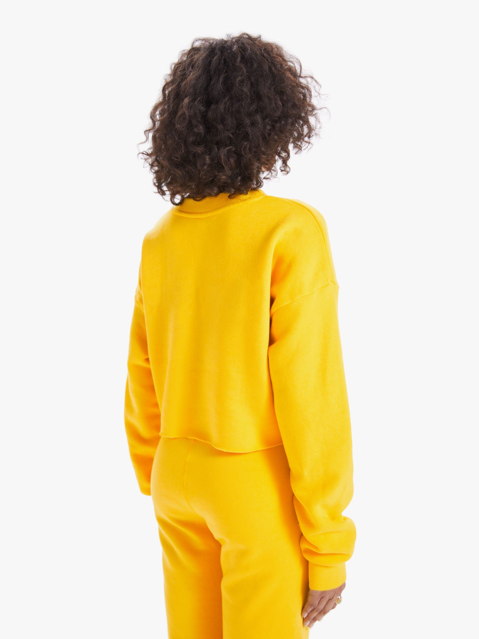 SPRWMN Cropped Logo Sweatshirt - Canary sold by MOTHER product image thumbnail 3