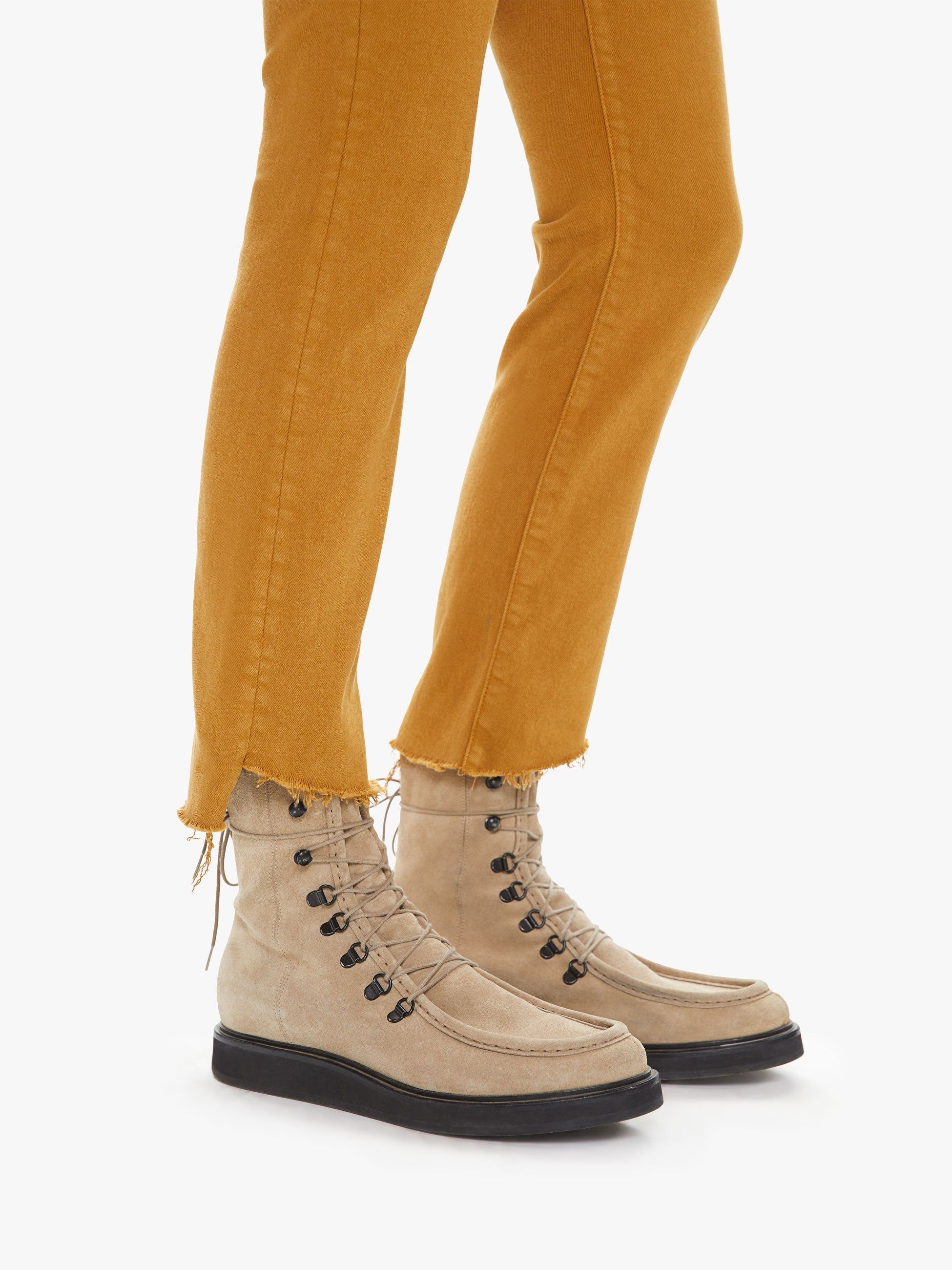 High Waisted Rascal Ankle Step Fray - Golden Brown sold by MOTHER product image thumbnail 5