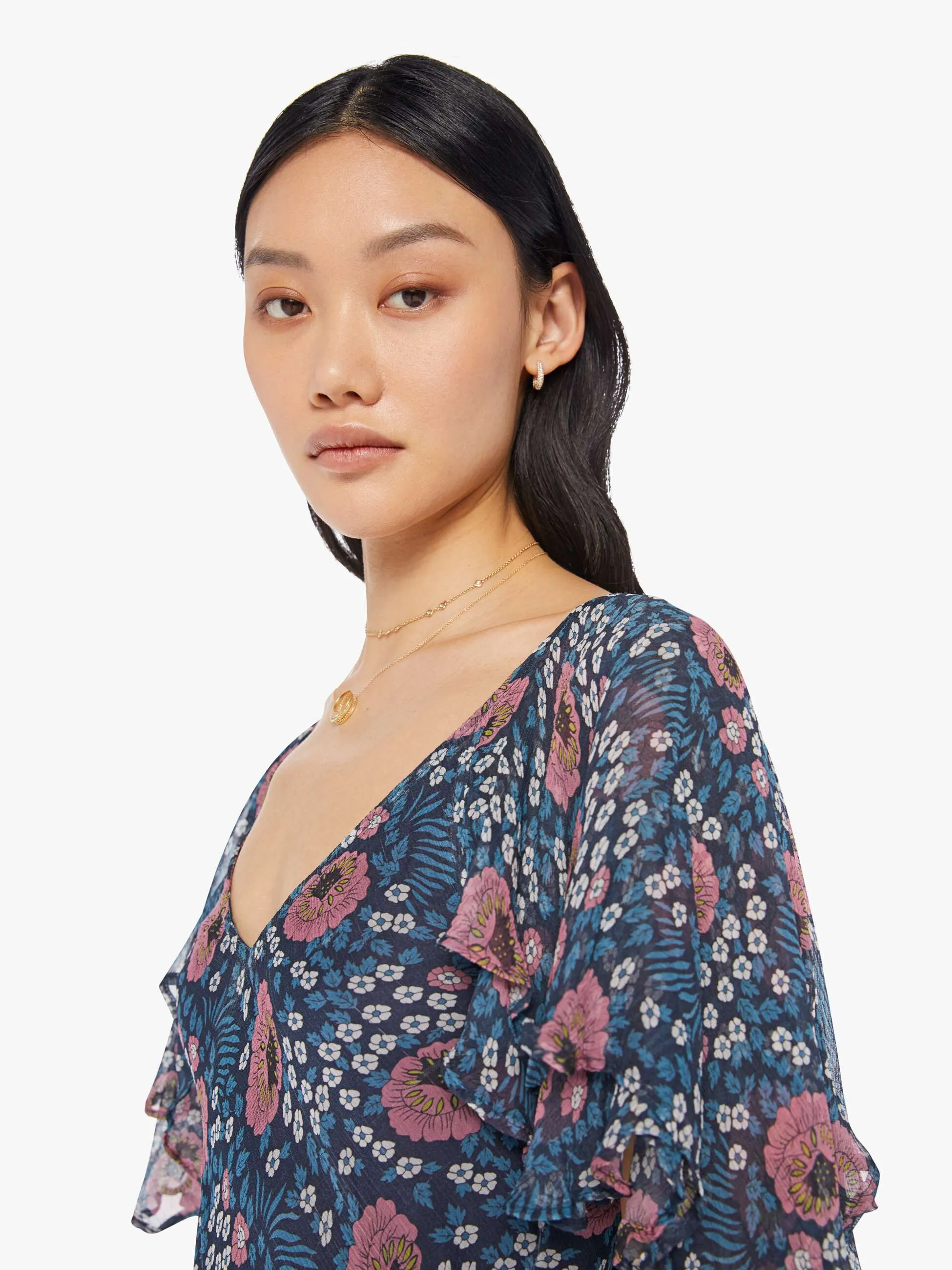 Natalie Martin Ramya Dress - Vintage Flowers Indigo sold by MOTHER product image thumbnail 5