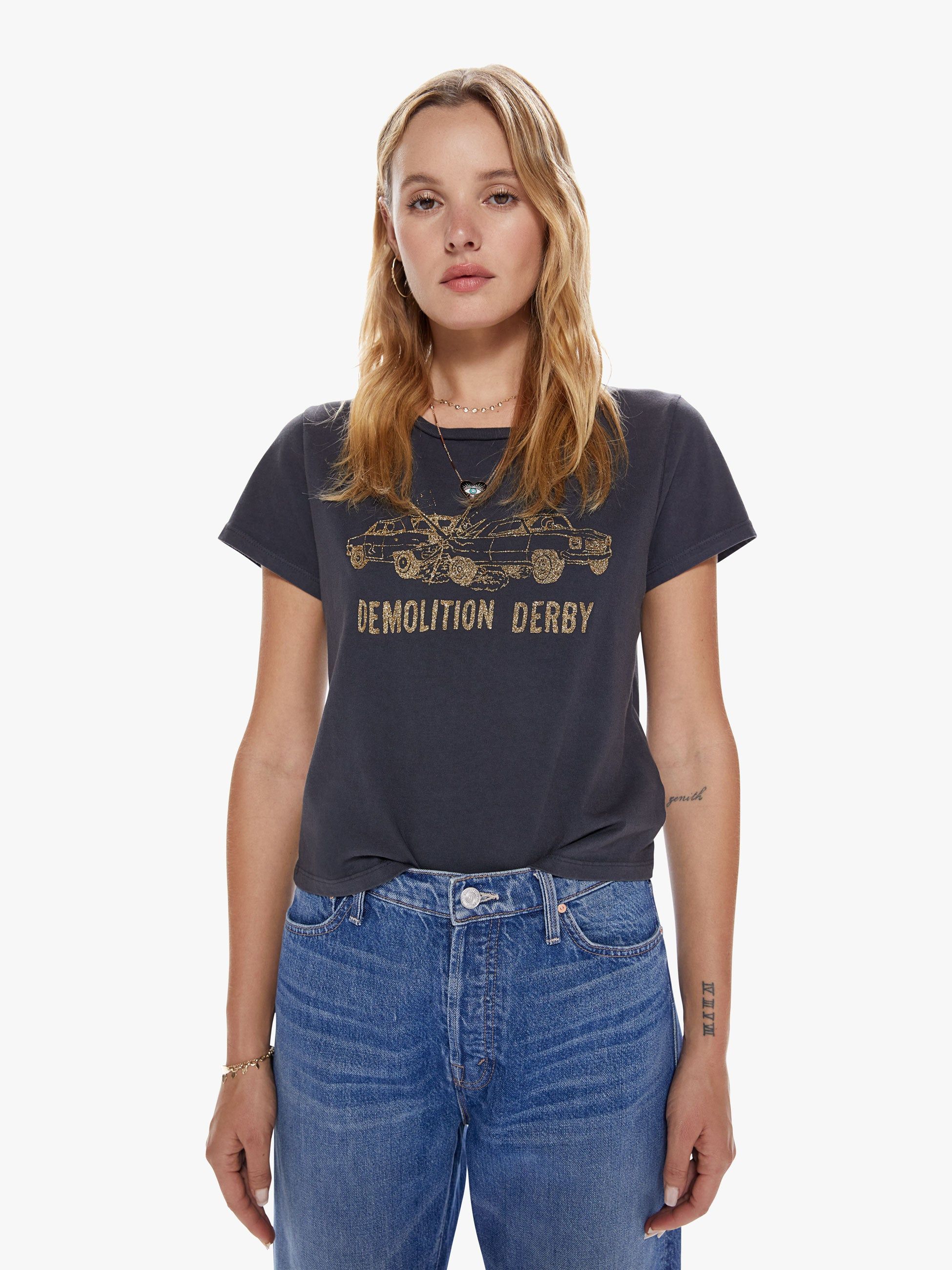 The Itty Bitty Goodie Goodie Crop - Demolition Derby sold by MOTHER product image thumbnail 2