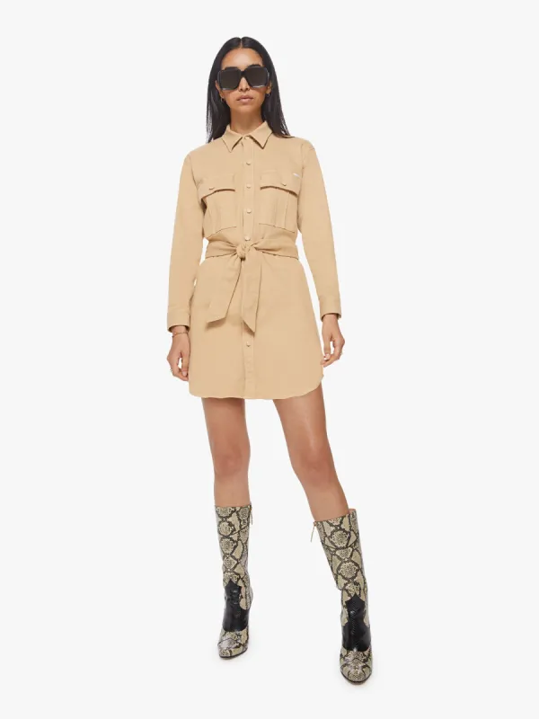 The Cadet Mini Shirt Dress - Sand made by MOTHER