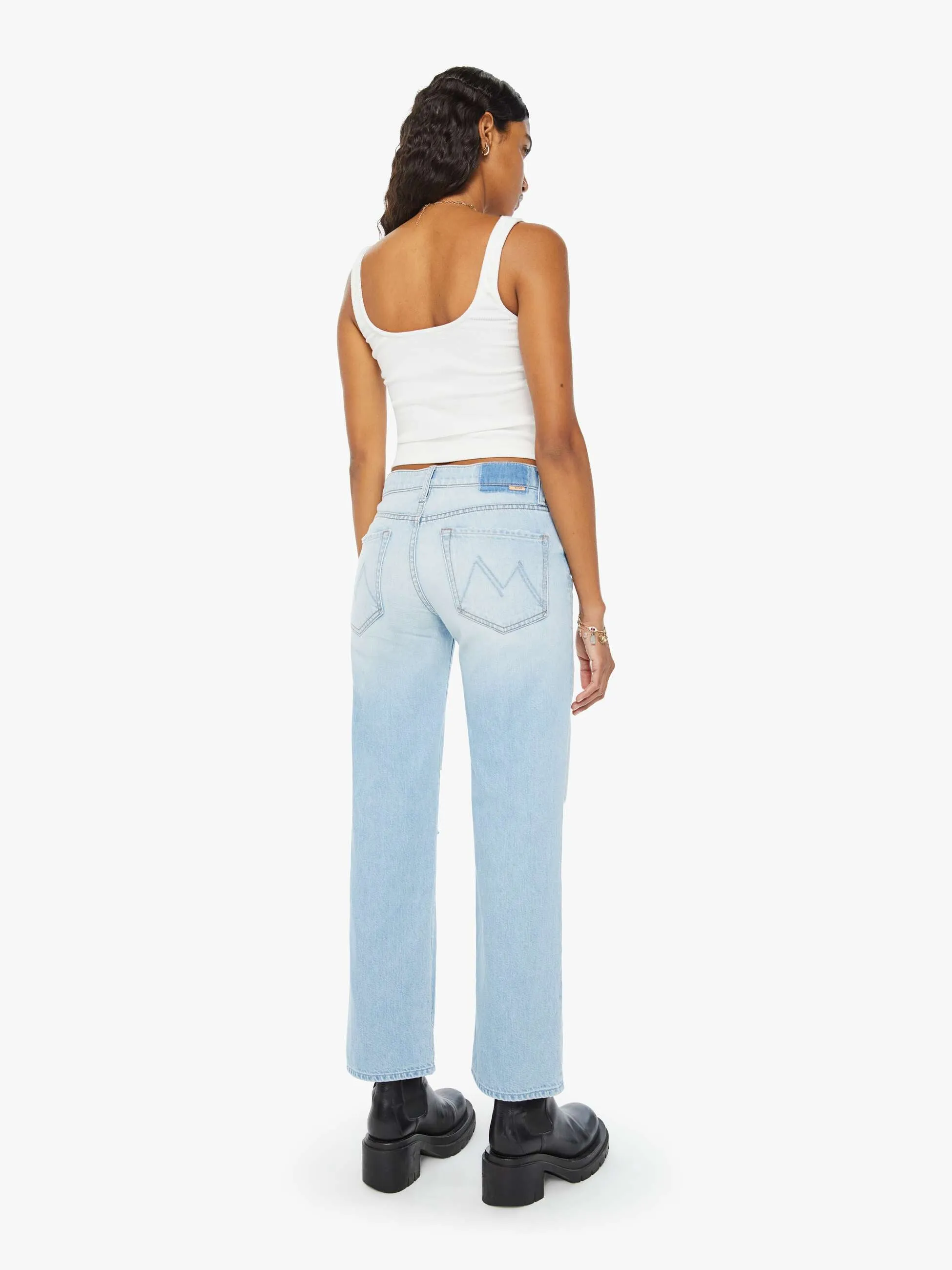 The Mid Rise Rambler Zip Flood - Ripped Off sold by MOTHER product image thumbnail 4