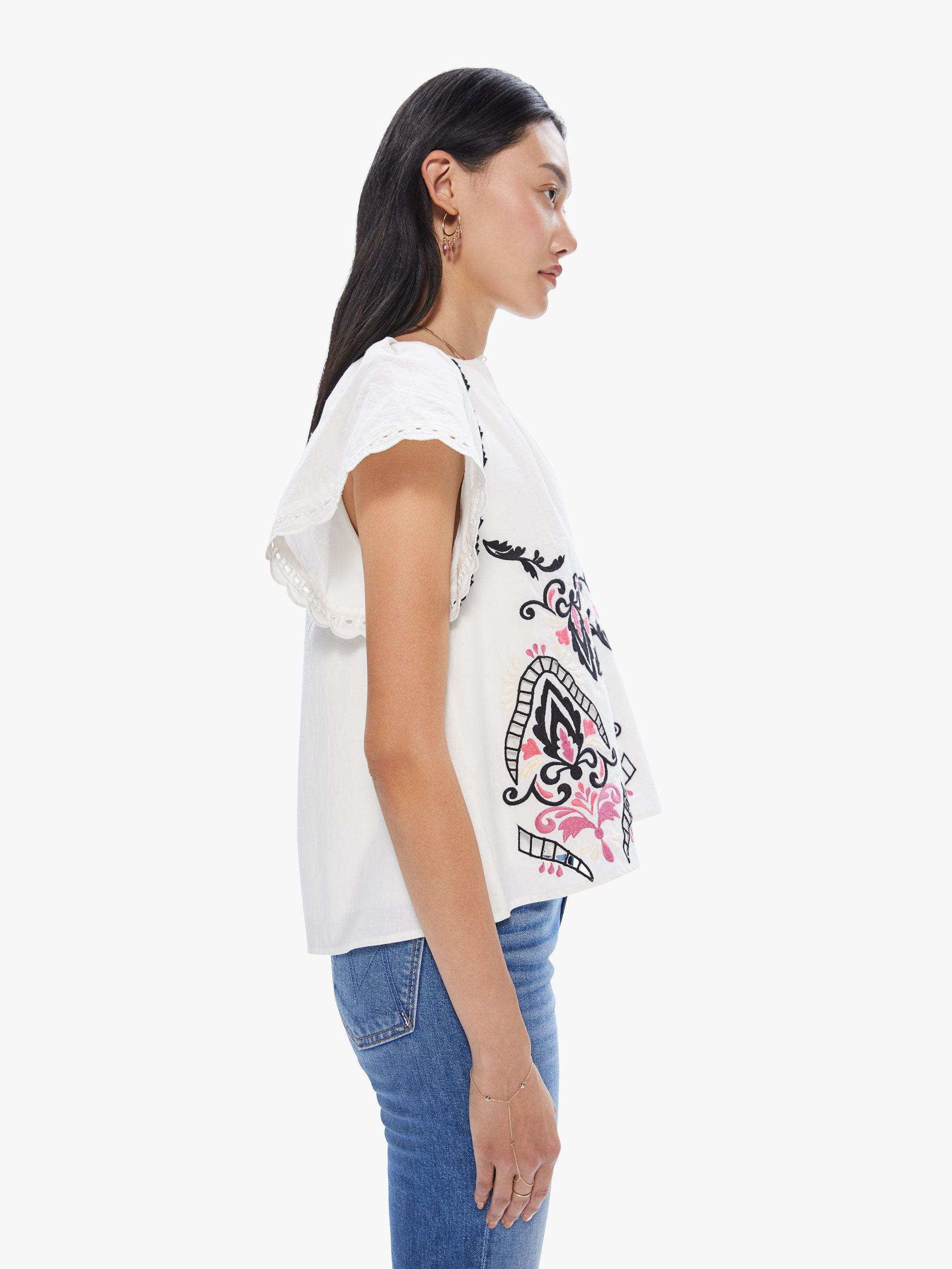 Maria Cher Pascal Top - Off-White sold by MOTHER product image thumbnail 3
