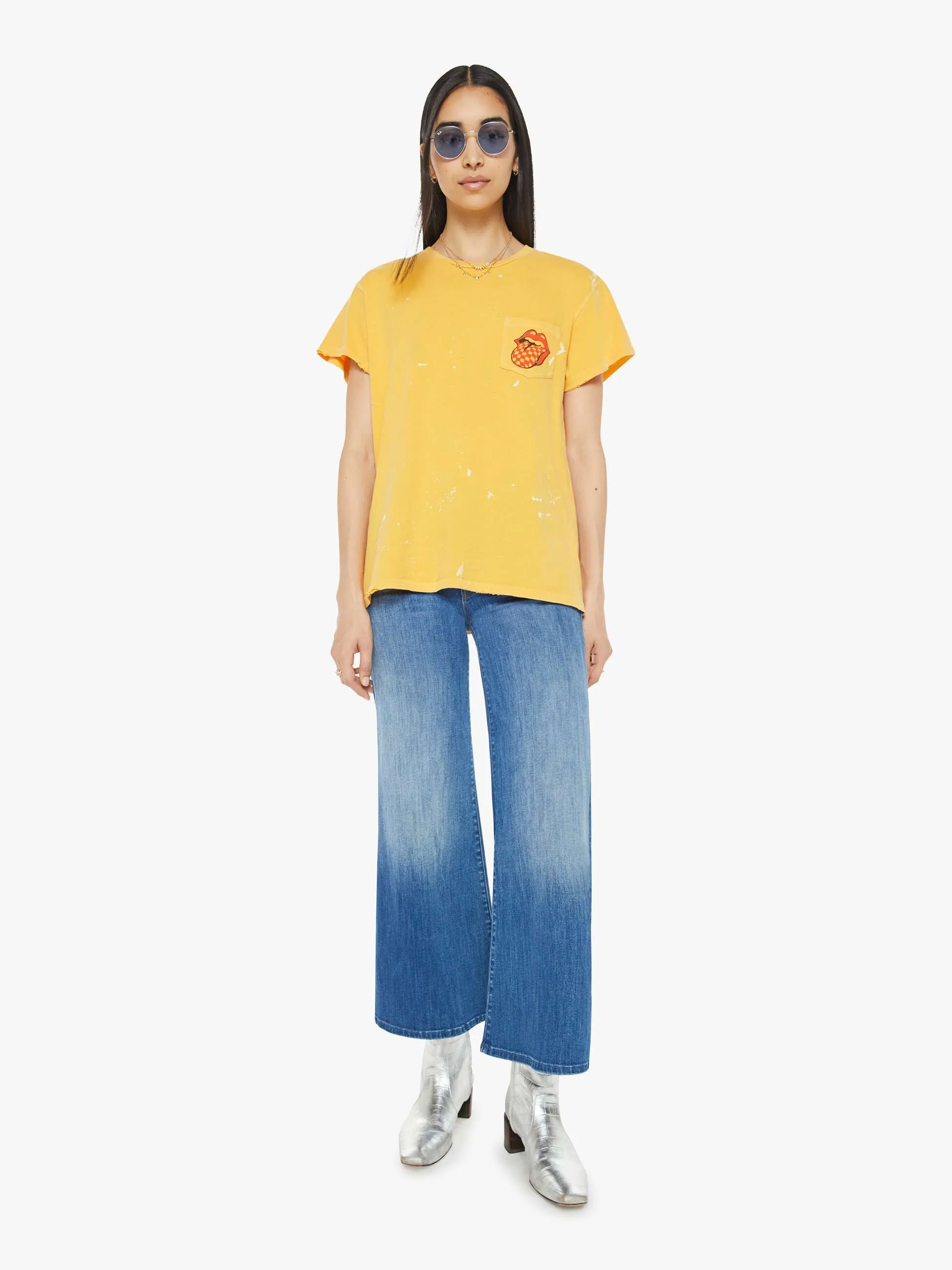 MadeWorn Rolling Stones Pocket Tee - Goldenrod sold by MOTHER product image thumbnail 5