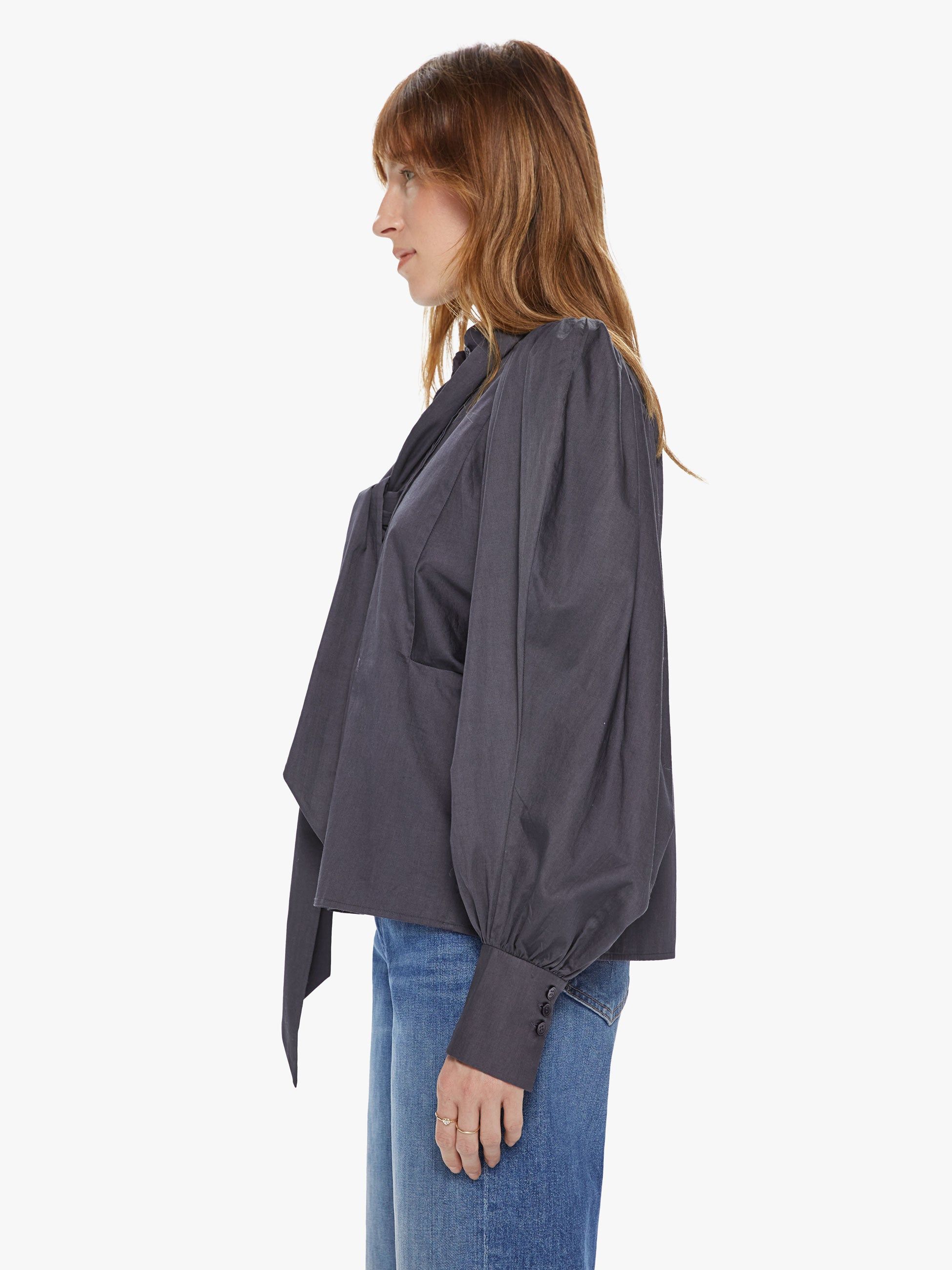 Maria Cher Villamil Helga Shirt - Charcoal sold by MOTHER product image thumbnail 3