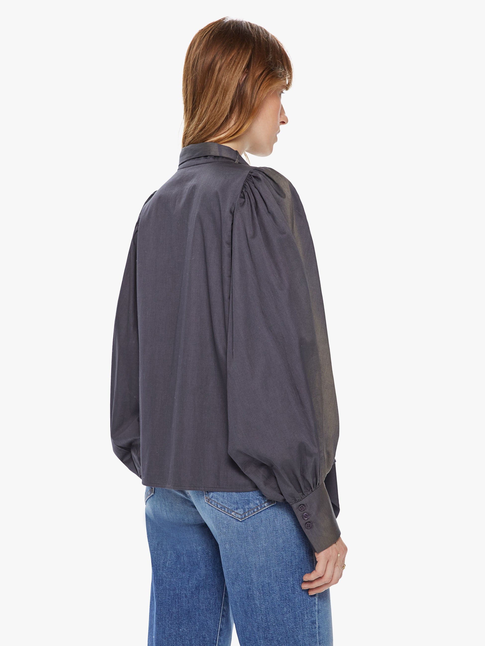 Maria Cher Villamil Helga Shirt - Charcoal sold by MOTHER product image thumbnail 4