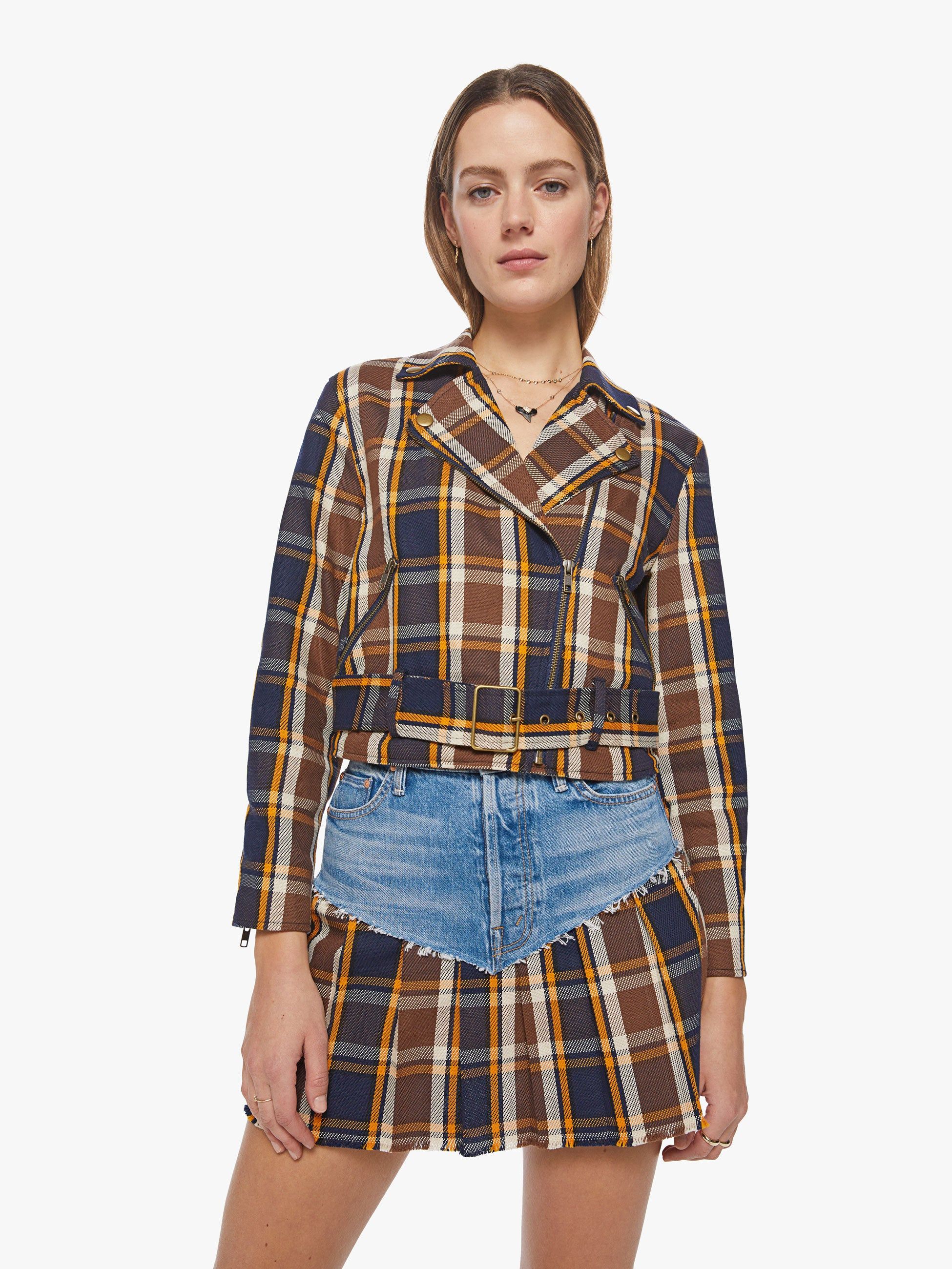 The Moto Jacket - Plaid Reputation sold by MOTHER
