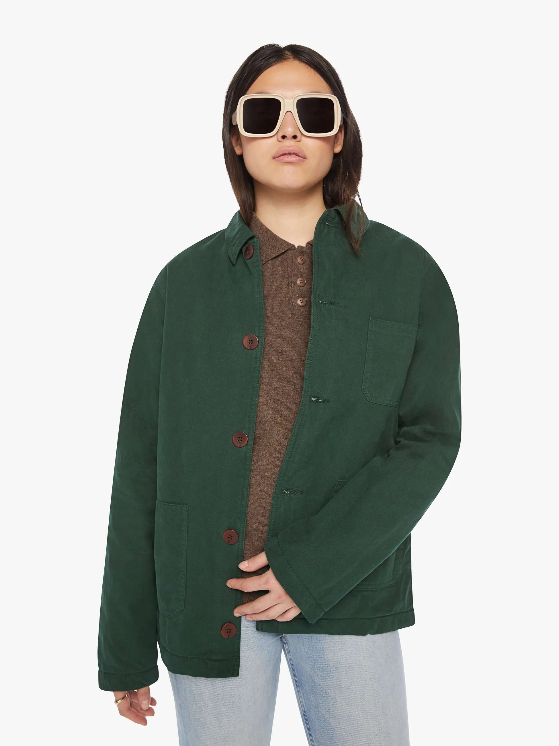 La Paz Baptista Canvas Jacket - Hunter Green sold by MOTHER