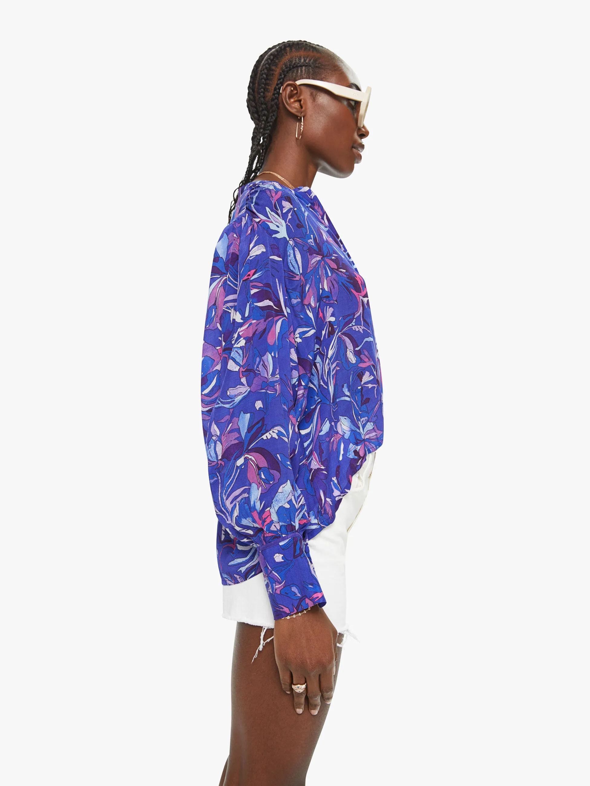 Maria Cher Celia Blouse - Carhue Blue sold by MOTHER product image thumbnail 3