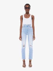 High Waisted Rider Ankle Fray - Island Afterhours sold by MOTHER