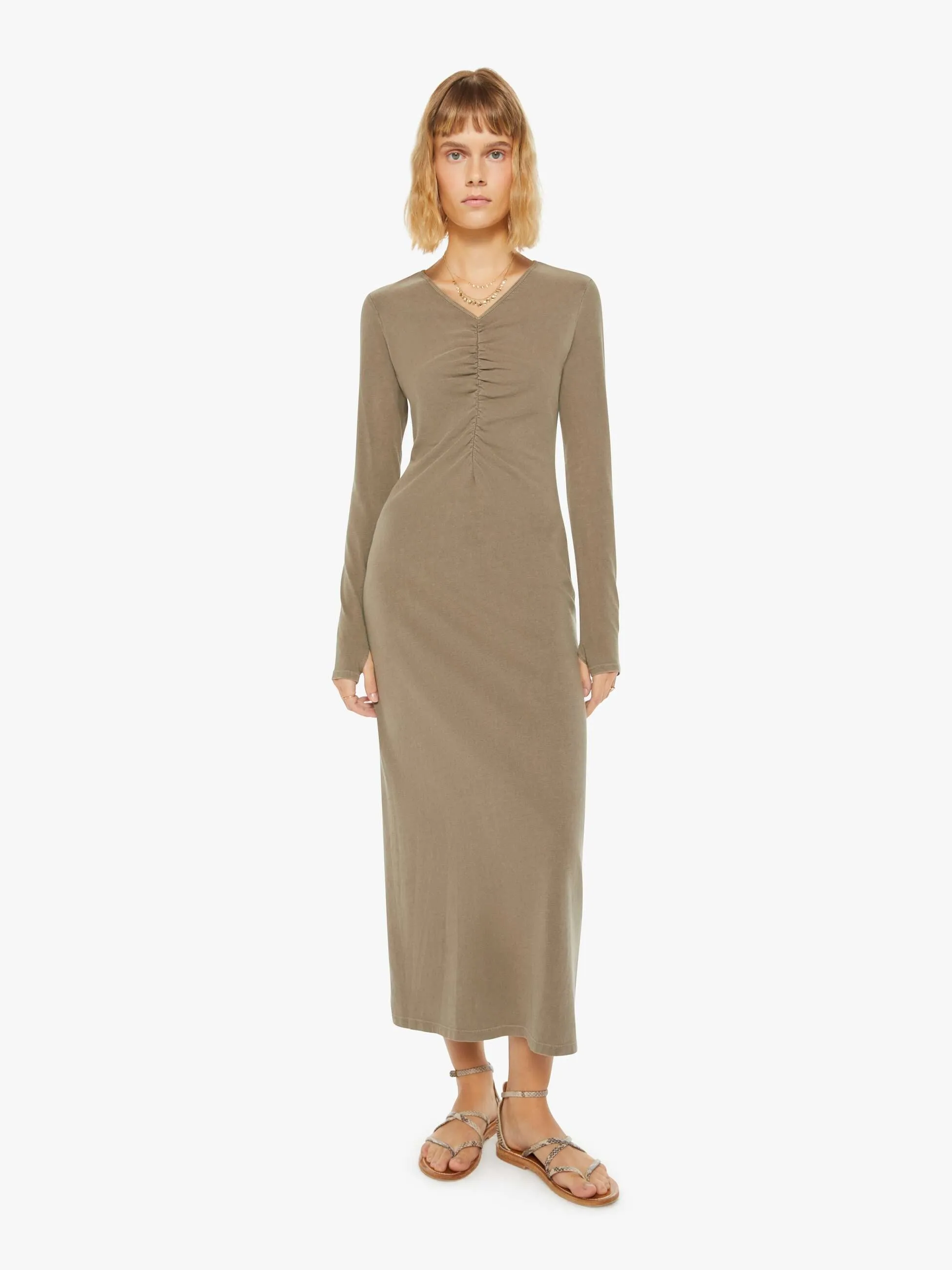 XiRENA Olivia Dress - Olive Fade sold by MOTHER