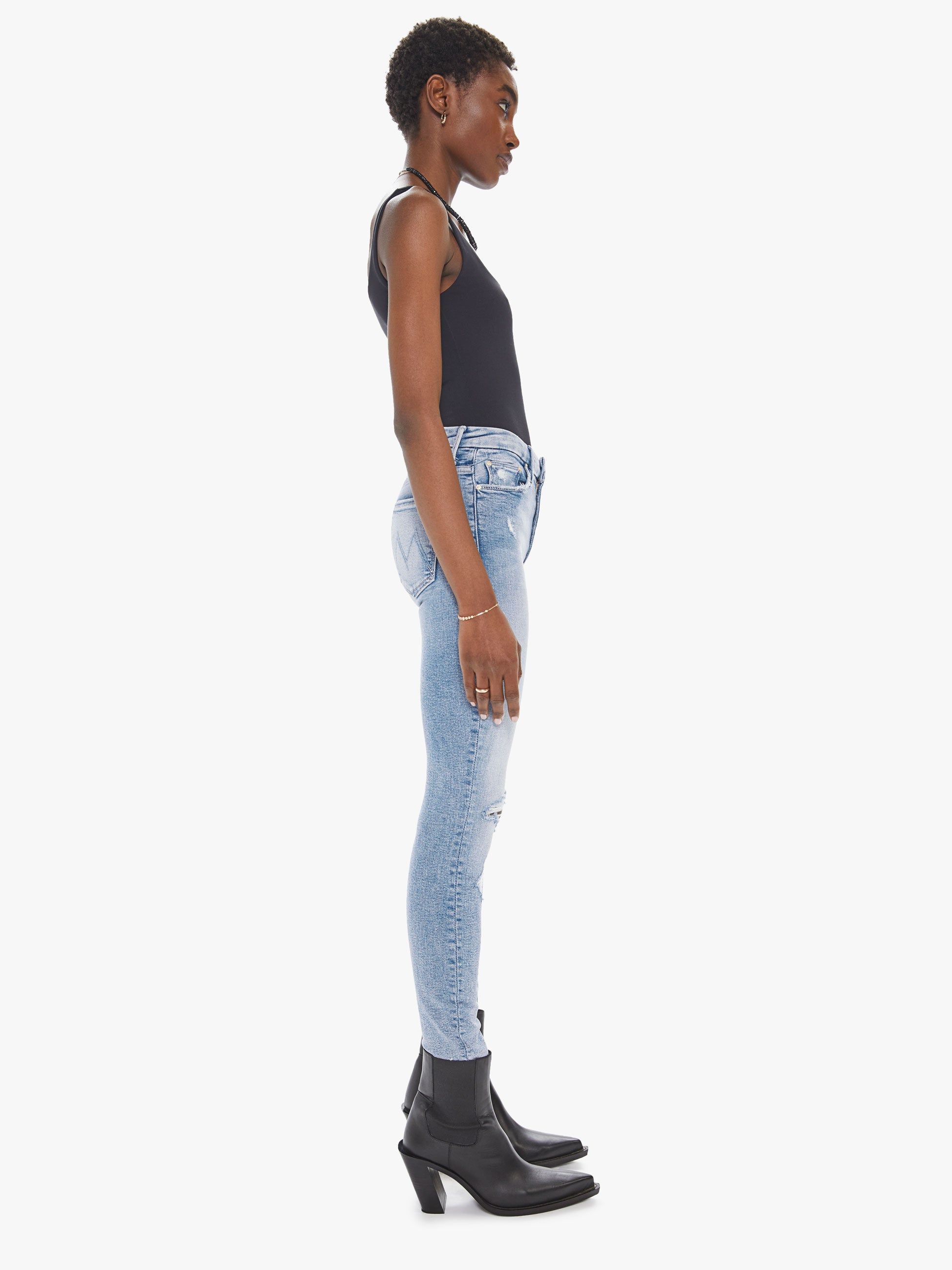 High Waisted Looker Ankle Fray - Love In A Boat sold by MOTHER product image thumbnail 3