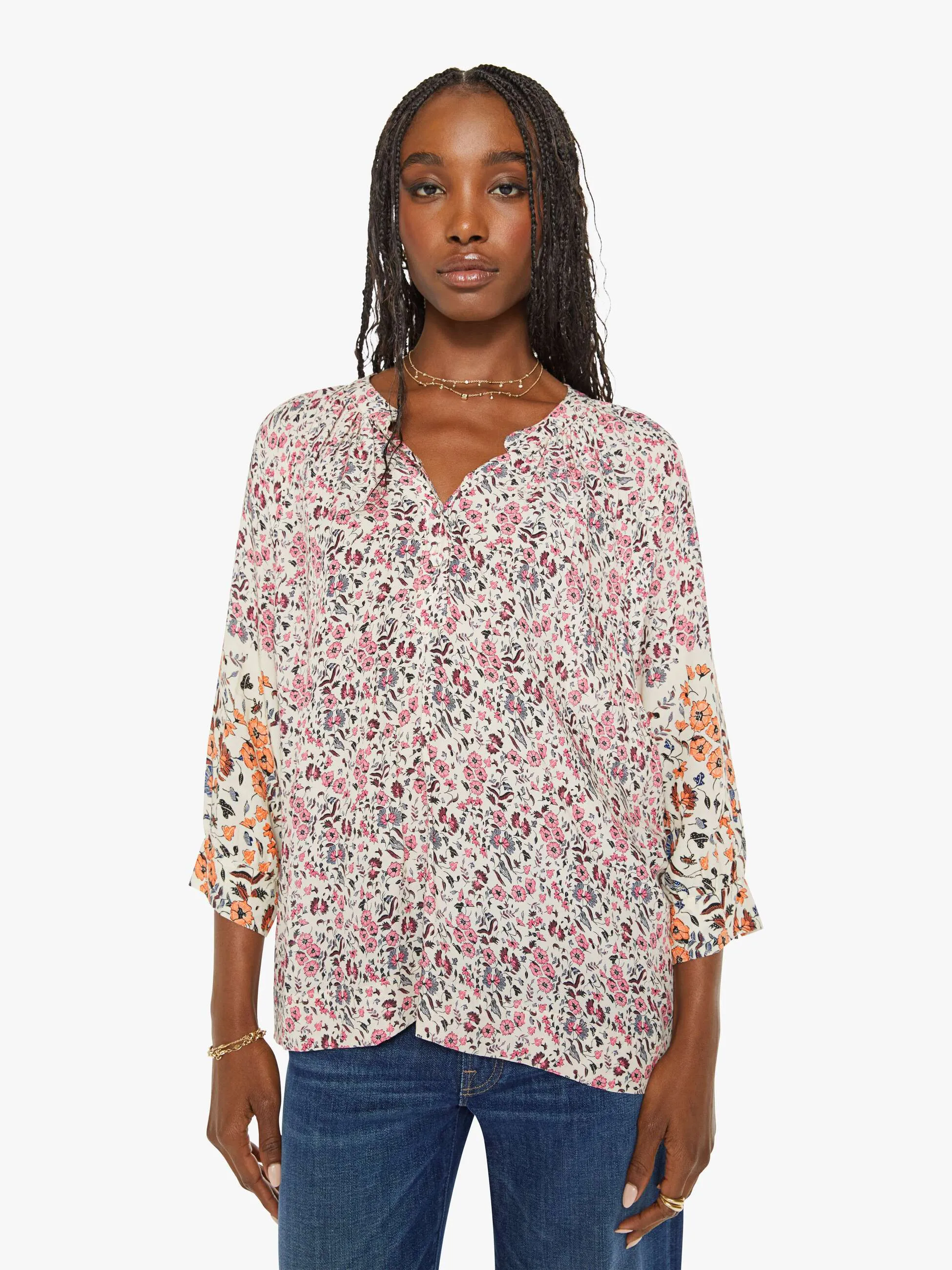 Natalie Martin Remy Top - Petite Fleur Print Rose sold by MOTHER