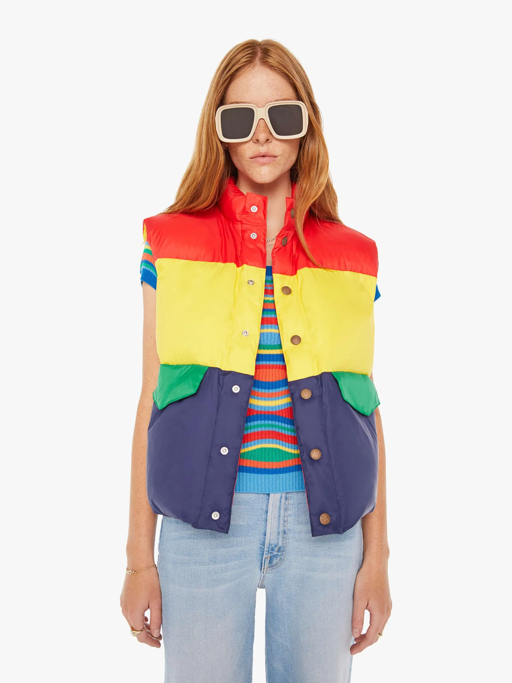 The Pillow Talk Tri Color Vest - Building Blocks sold by MOTHER product image thumbnail 2