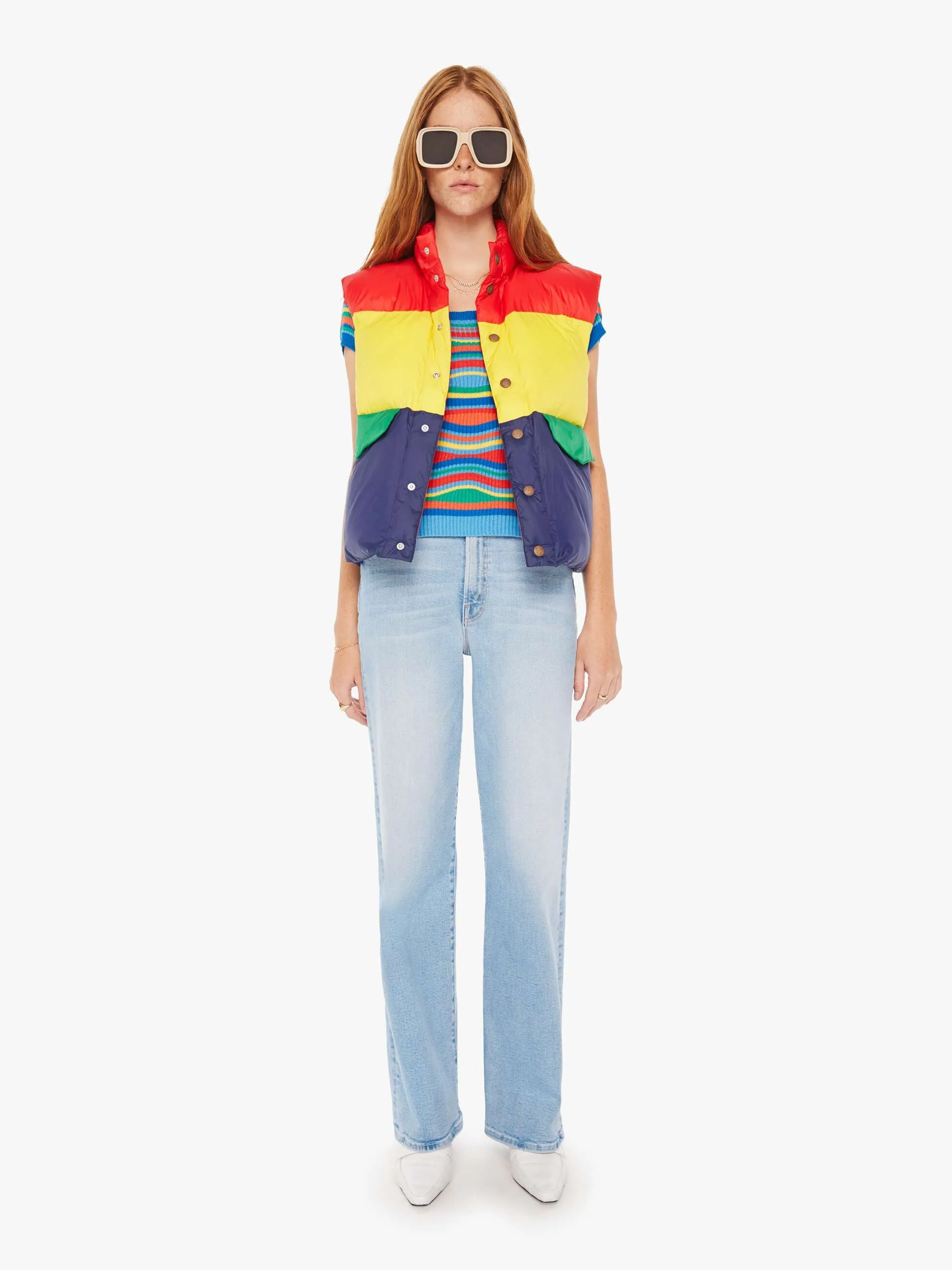 The Pillow Talk Tri Color Vest - Building Blocks sold by MOTHER product image thumbnail 5