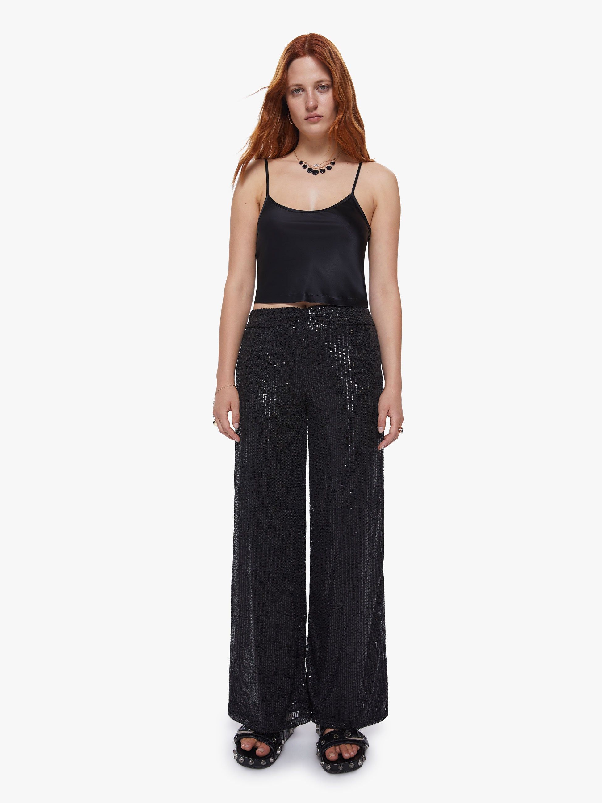 SPRWMN Cropped Scoop Neck Cami - Black sold by MOTHER product image thumbnail 5