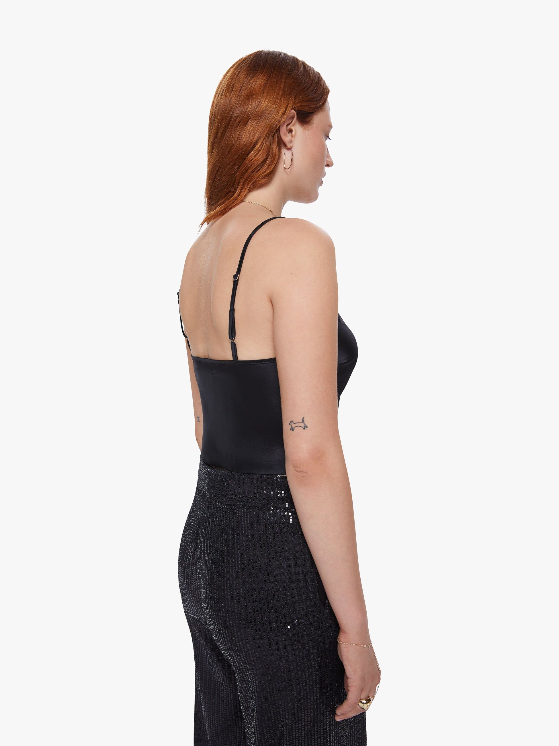 SPRWMN Cropped Scoop Neck Cami - Black sold by MOTHER product image thumbnail 4