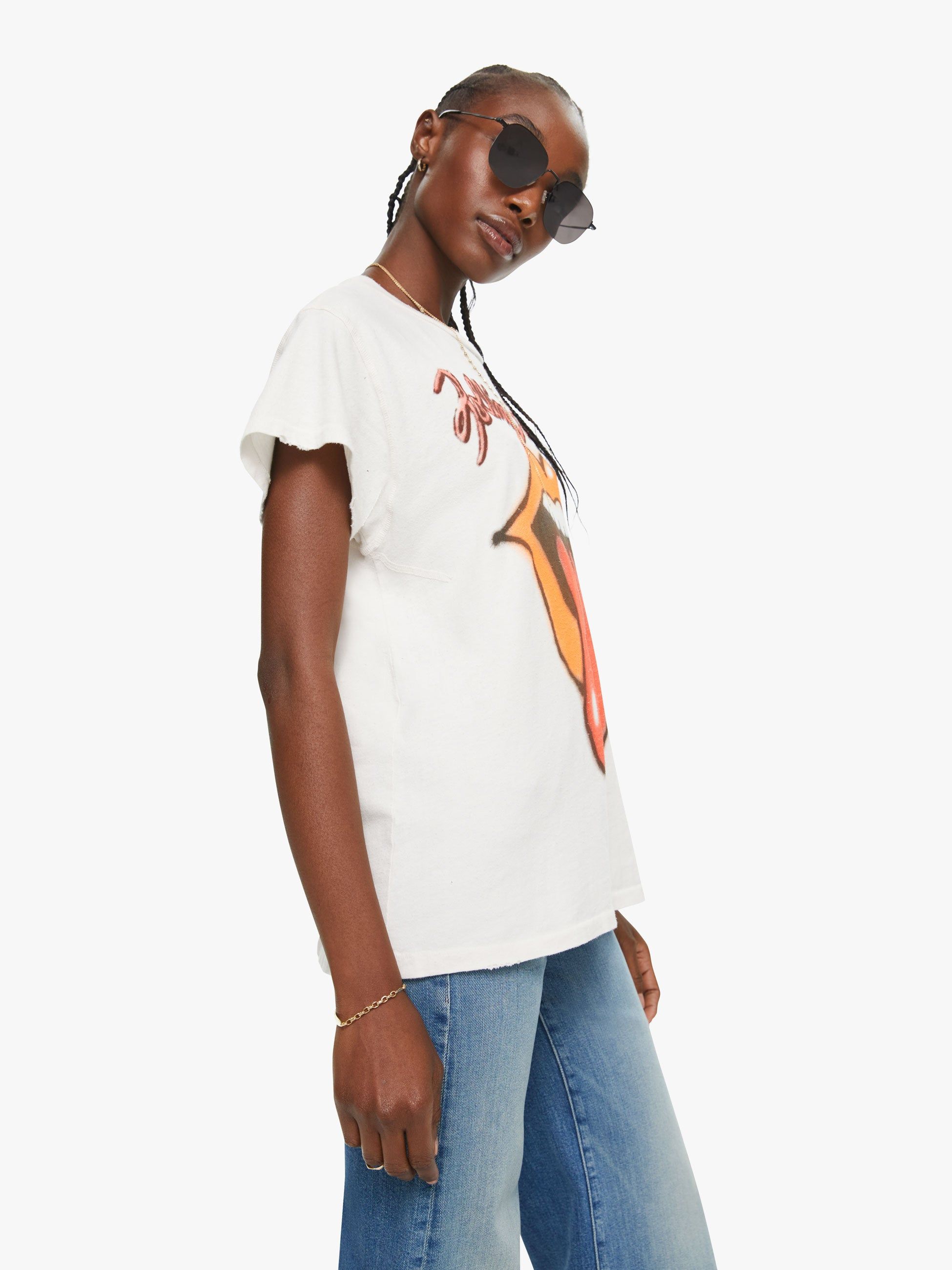MadeWorn Rolling Stones Airbrush Tee - Vintage White sold by MOTHER product image thumbnail 3