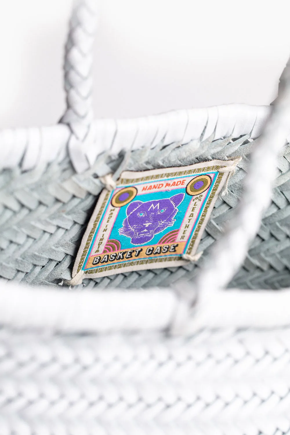 Basket Case Goa Small Leather Tote - White sold by MOTHER product image thumbnail 5