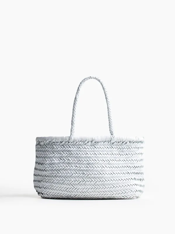 Basket Case Goa Small Leather Tote - White sold by MOTHER
