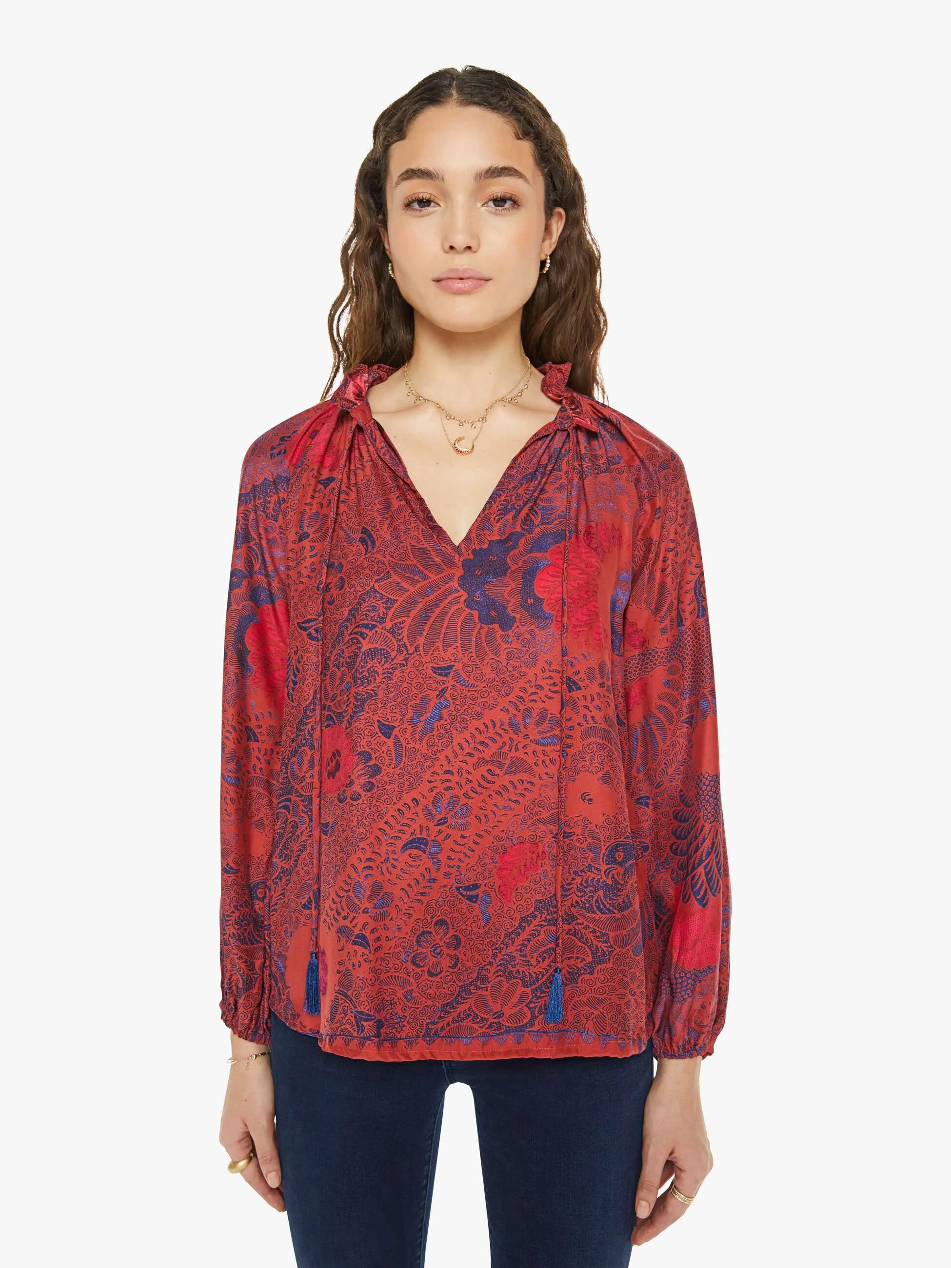 Natalie Martin Penny Blouse - Peacock Currant sold by MOTHER product image thumbnail 2