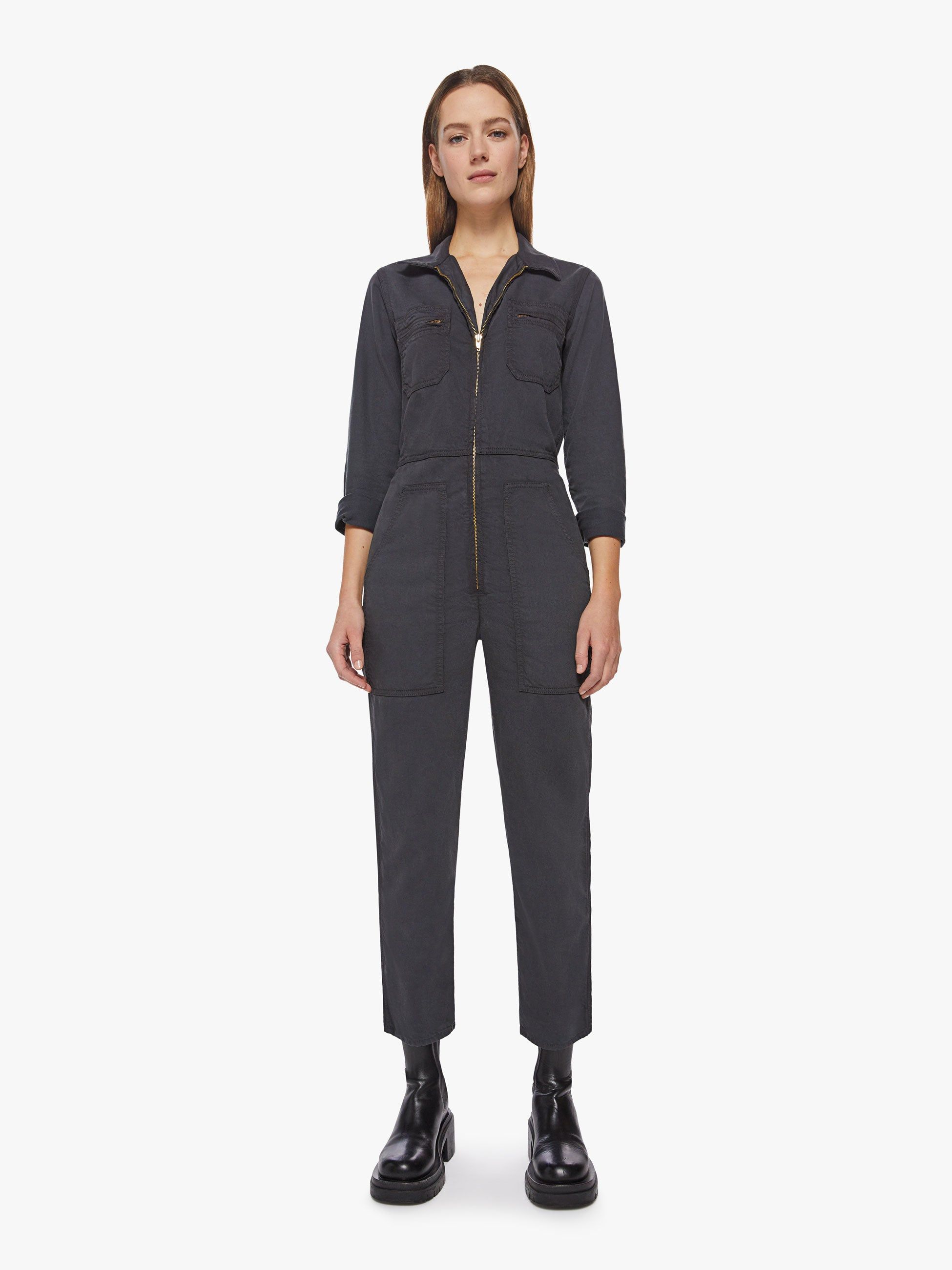 The Specialist Jumpsuit Ankle - Faded Black sold by MOTHER product image thumbnail 2
