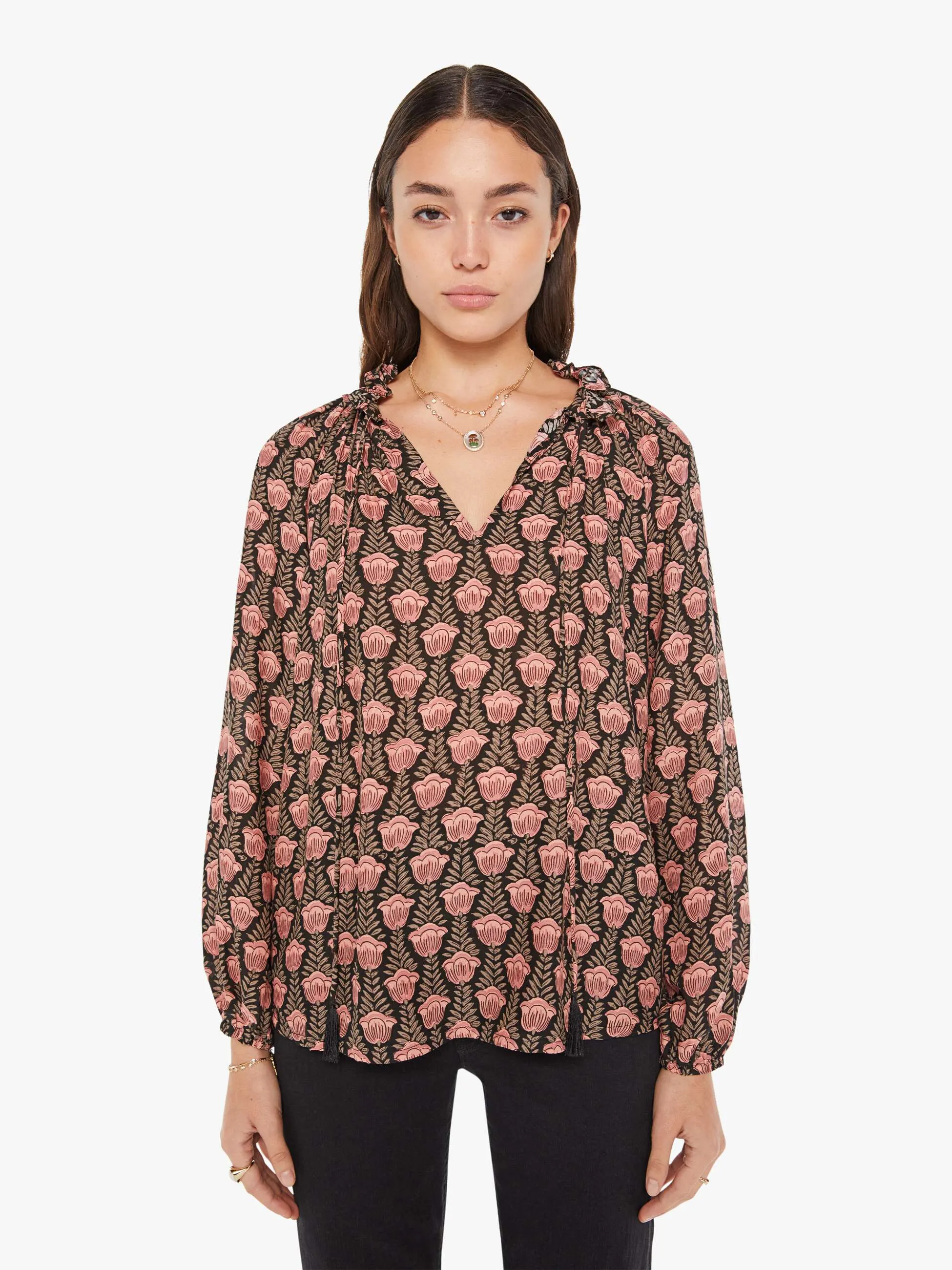 Natalie Martin Penny Blouse - Tulip Kamari Black sold by MOTHER