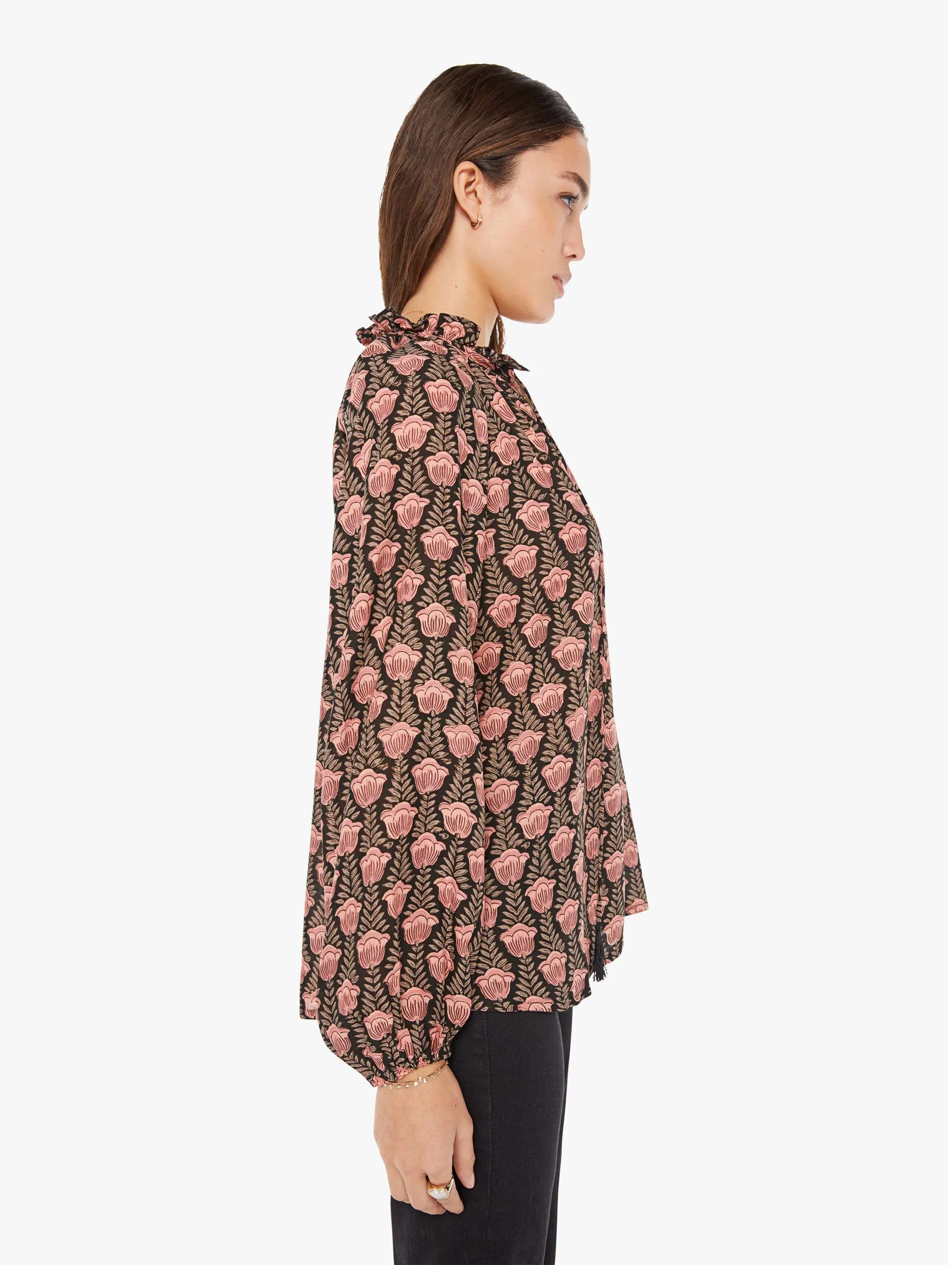 Natalie Martin Penny Blouse - Tulip Kamari Black sold by MOTHER product image thumbnail 3