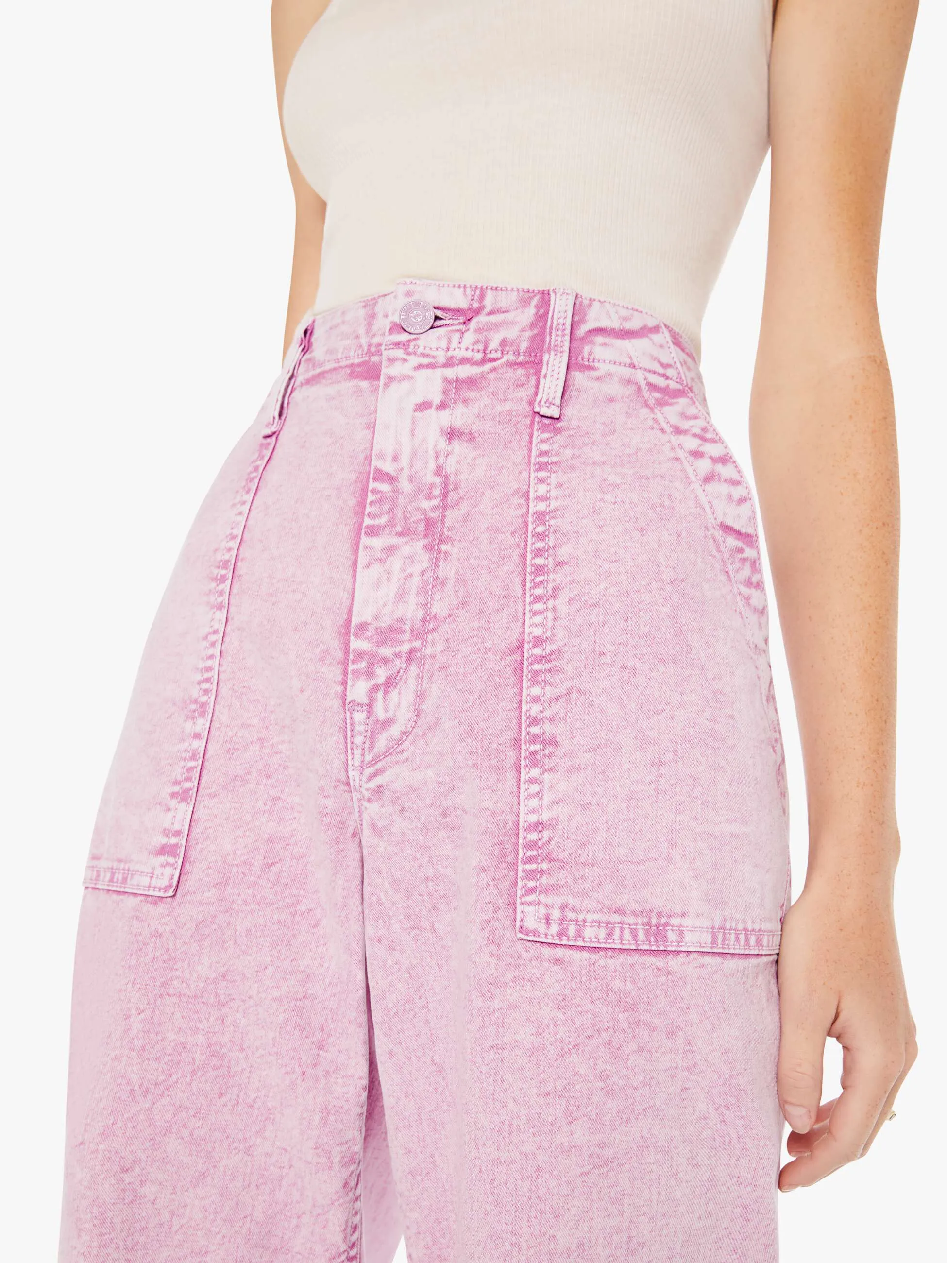 High Waisted Patch Pocket Spinner Heel - Smokey Grape sold by MOTHER product image thumbnail 5