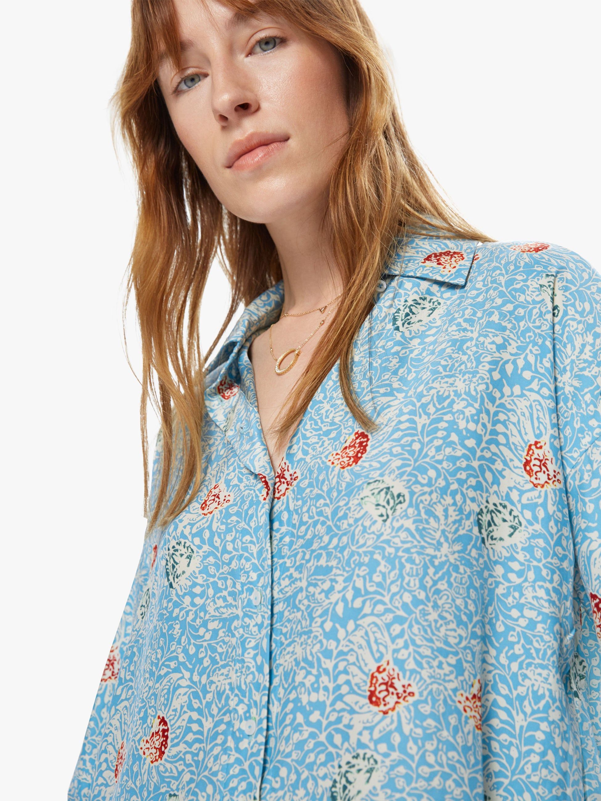 Natalie Martin Jennifer Shirt - Andromeda Turquoise sold by MOTHER product image thumbnail 5