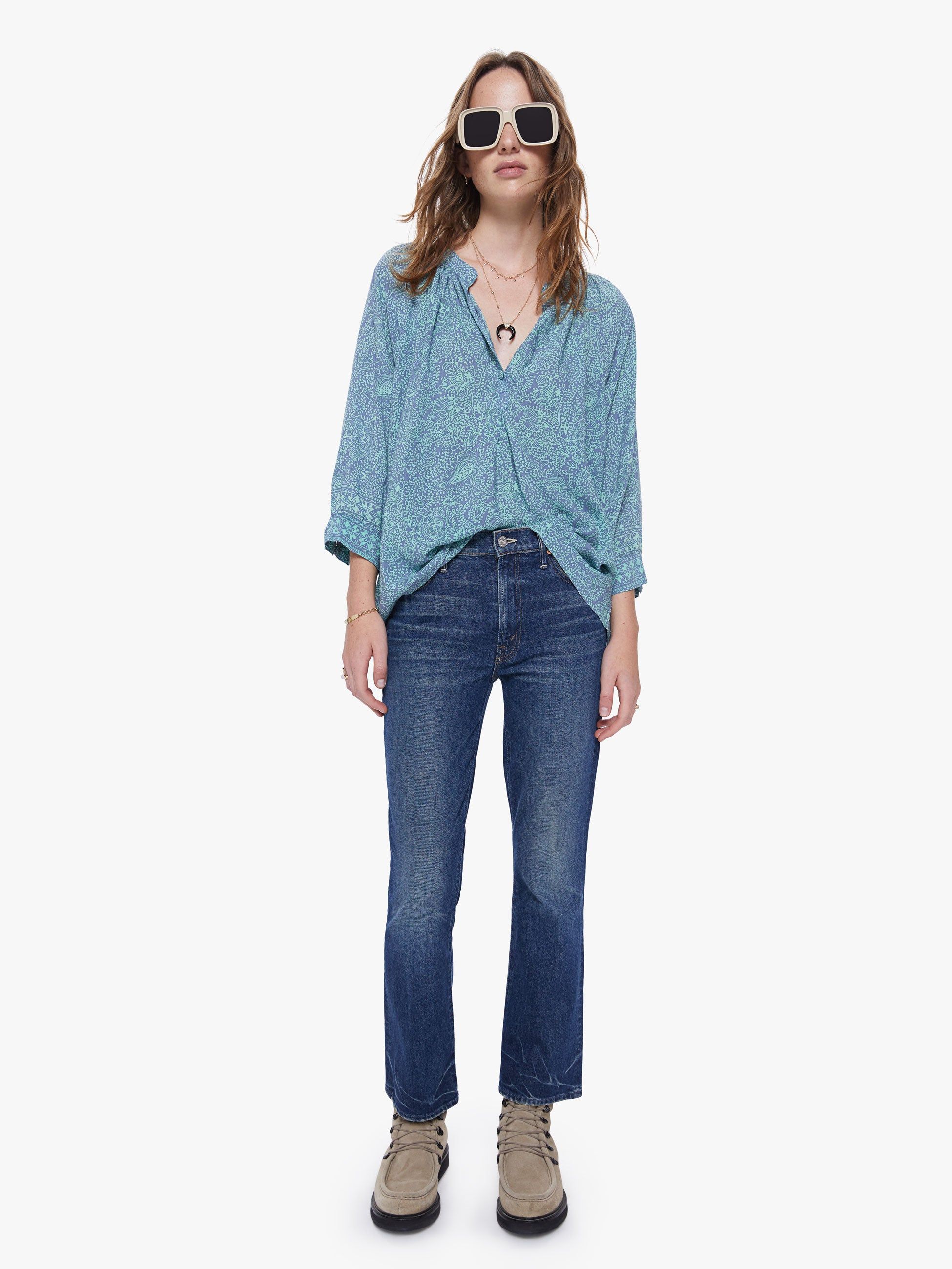 Natalie Martin Remy Top - Shangri-La Periwinkle sold by MOTHER product image thumbnail 5