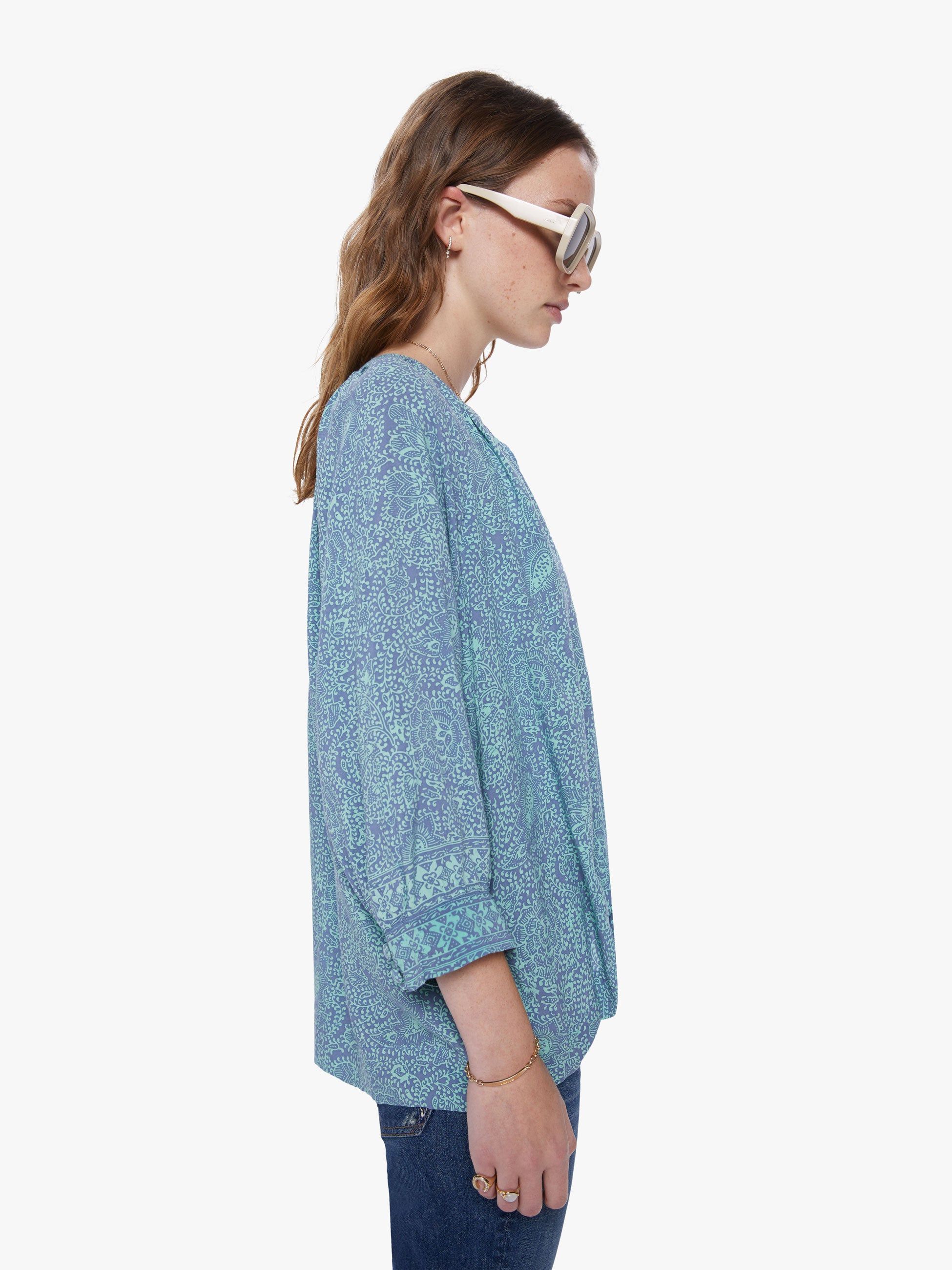 Natalie Martin Remy Top - Shangri-La Periwinkle sold by MOTHER product image thumbnail 3