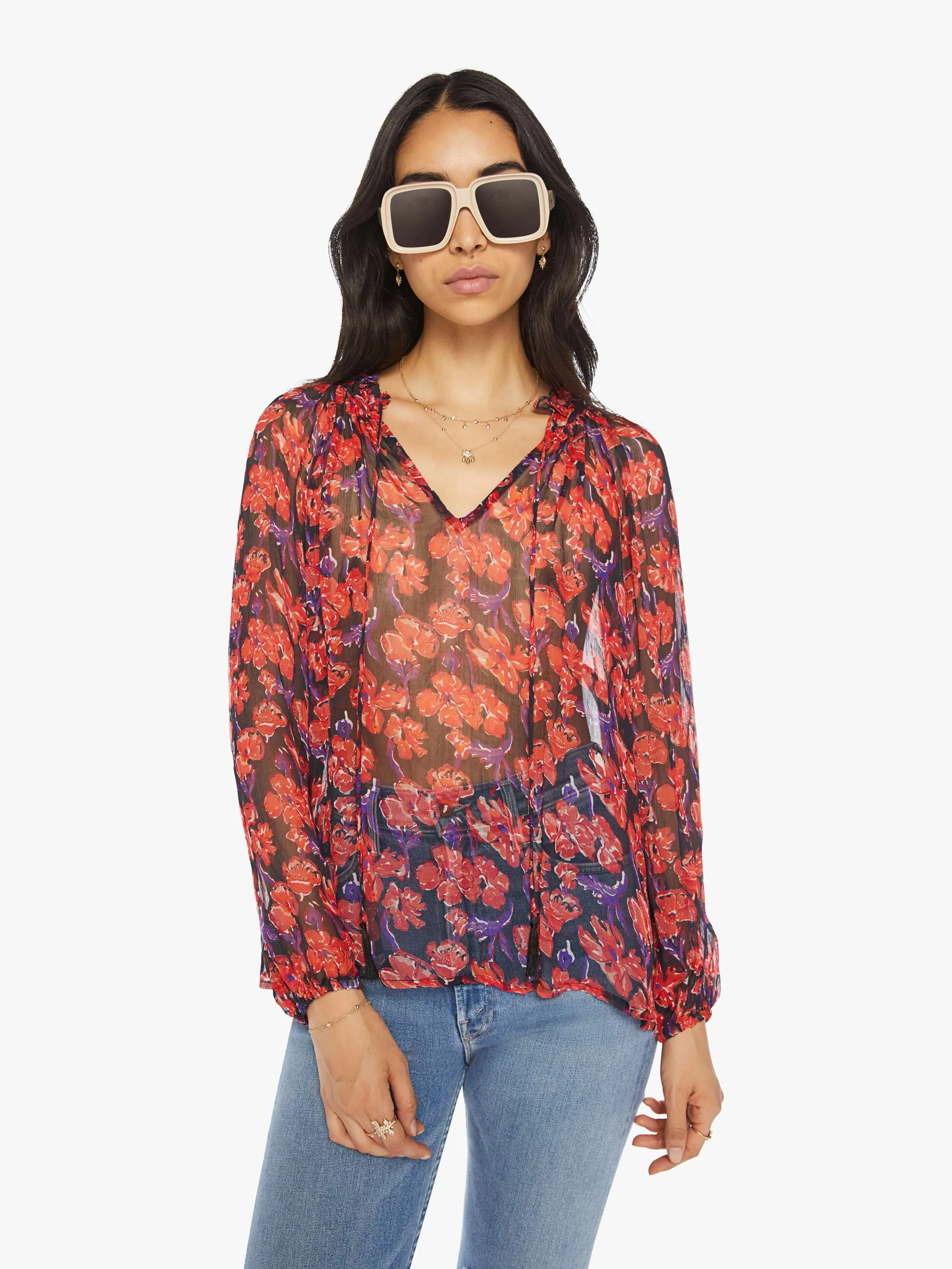 Natalie Martin Penny Blouse - Watercolor Onyx sold by MOTHER product image thumbnail 2