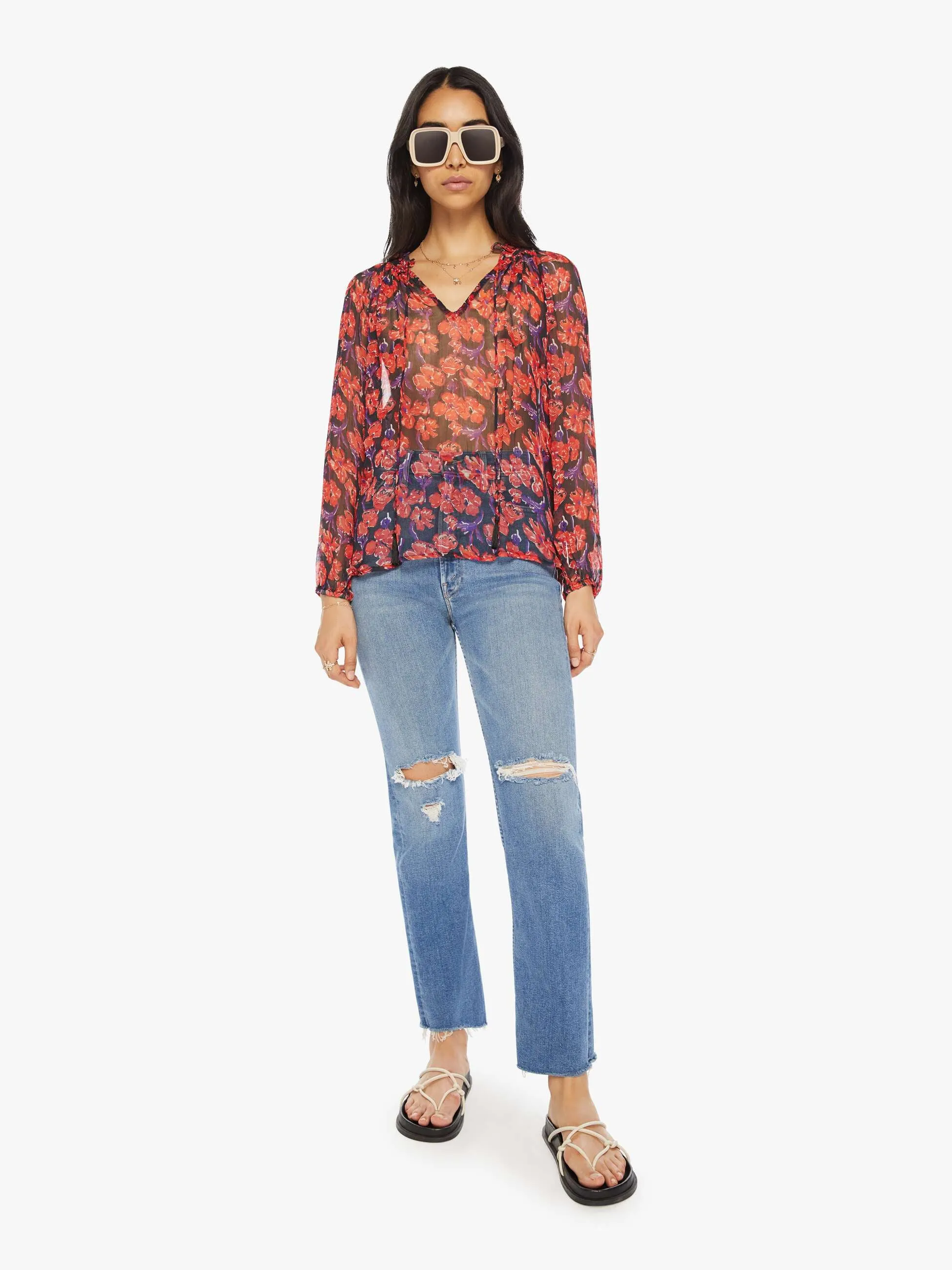 Natalie Martin Penny Blouse - Watercolor Onyx sold by MOTHER product image thumbnail 5