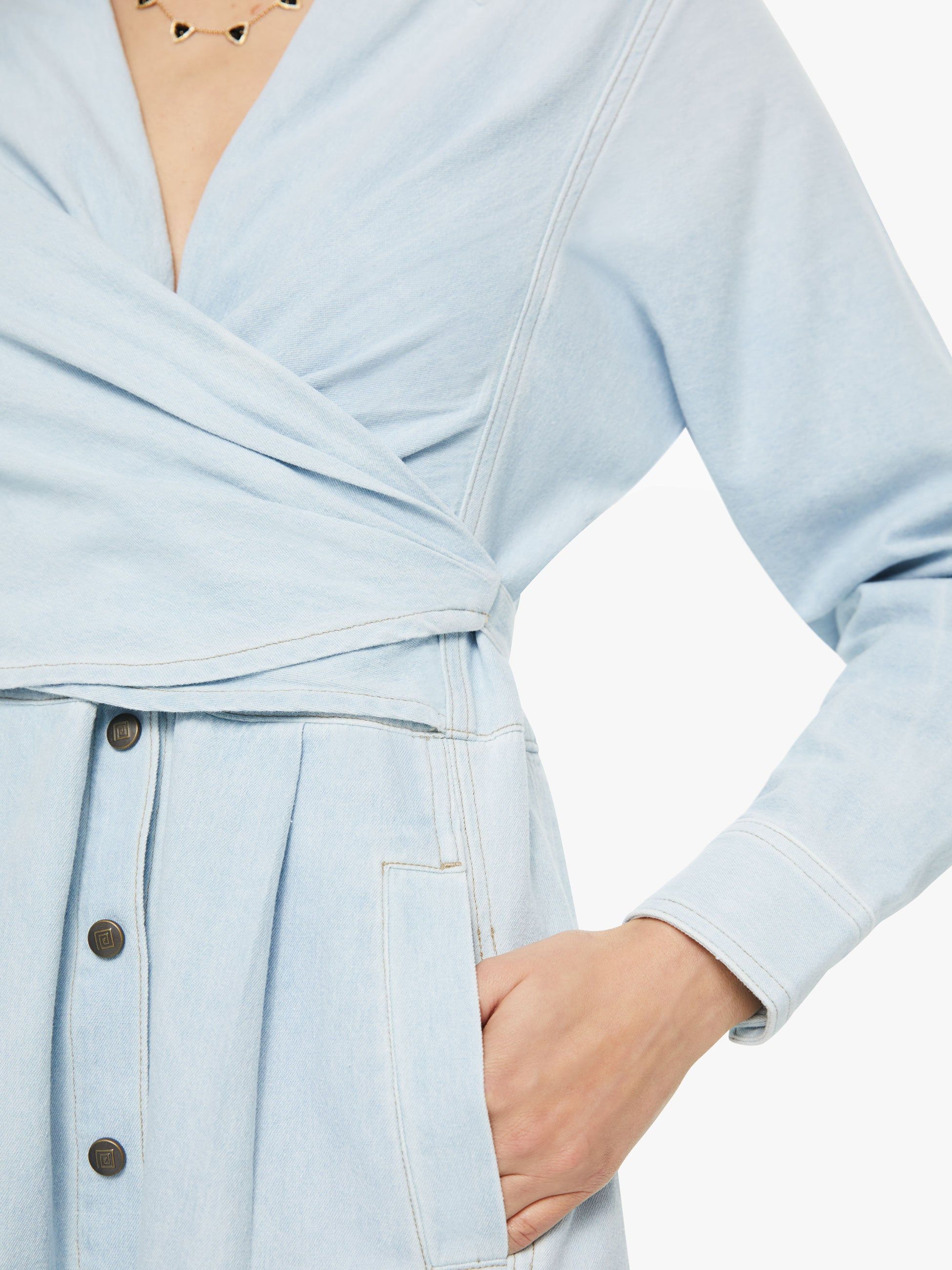 Noam Sandrine Dress - Chambray sold by MOTHER product image thumbnail 5