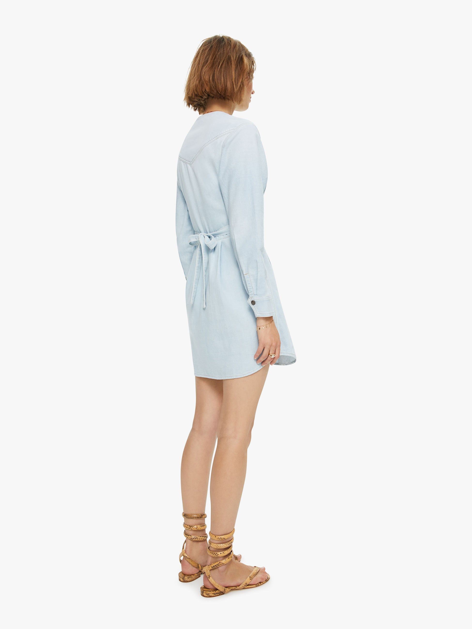 Noam Sandrine Dress - Chambray sold by MOTHER product image thumbnail 4