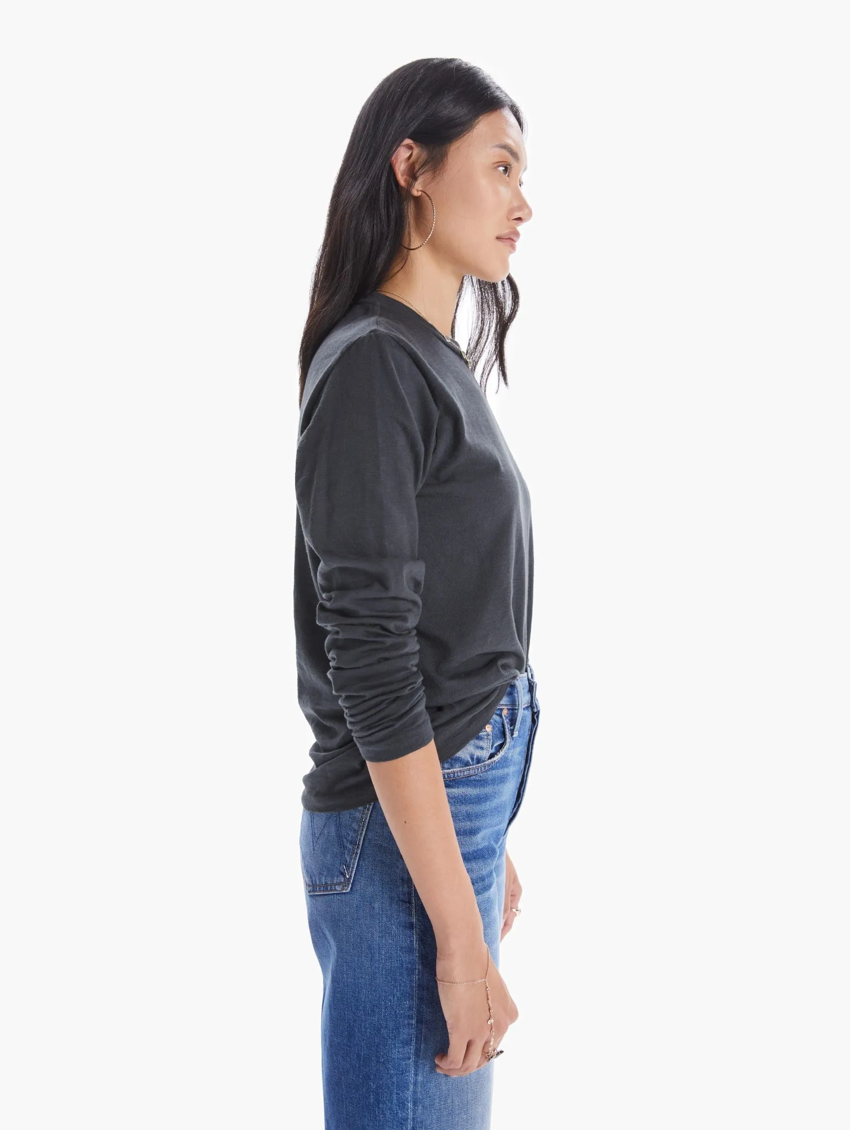 Velva Sheen Rolled Long Sleeve Tee - Black sold by MOTHER product image thumbnail 3