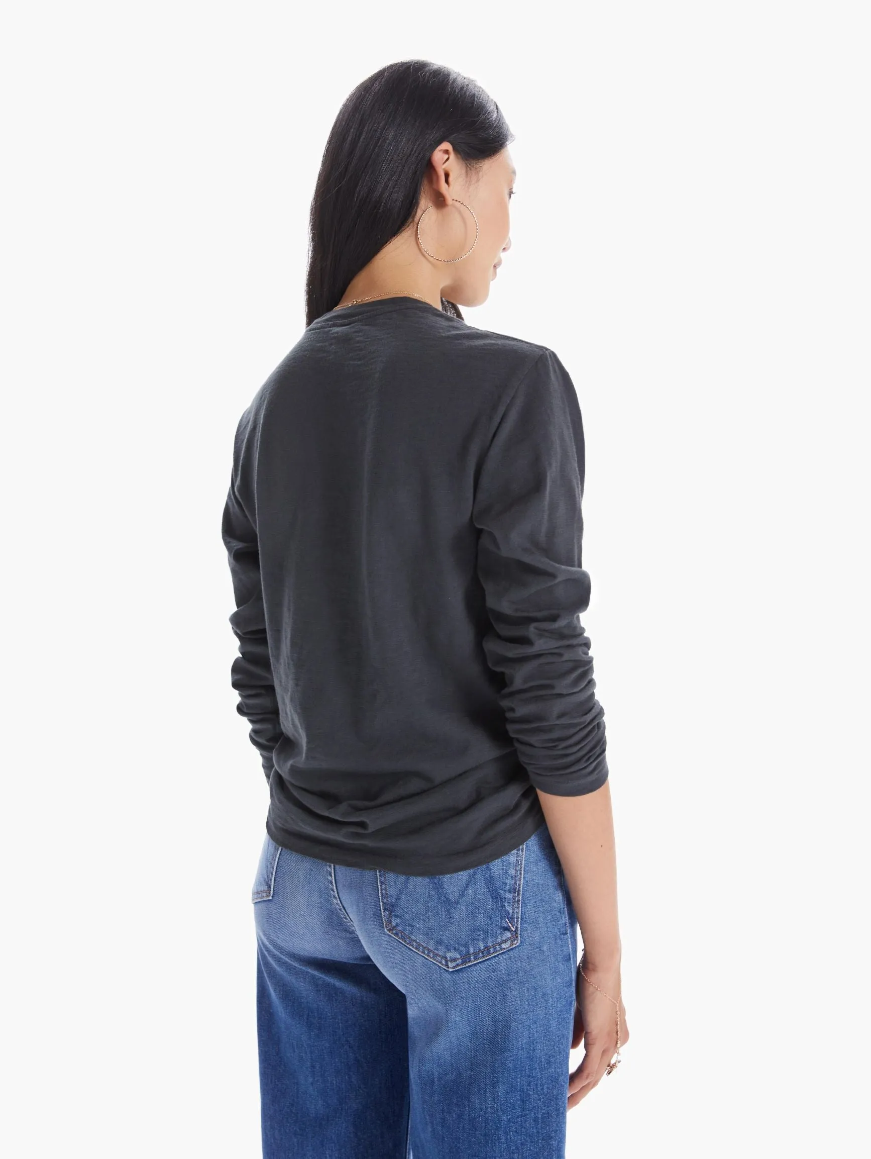 Velva Sheen Rolled Long Sleeve Tee - Black sold by MOTHER product image thumbnail 4