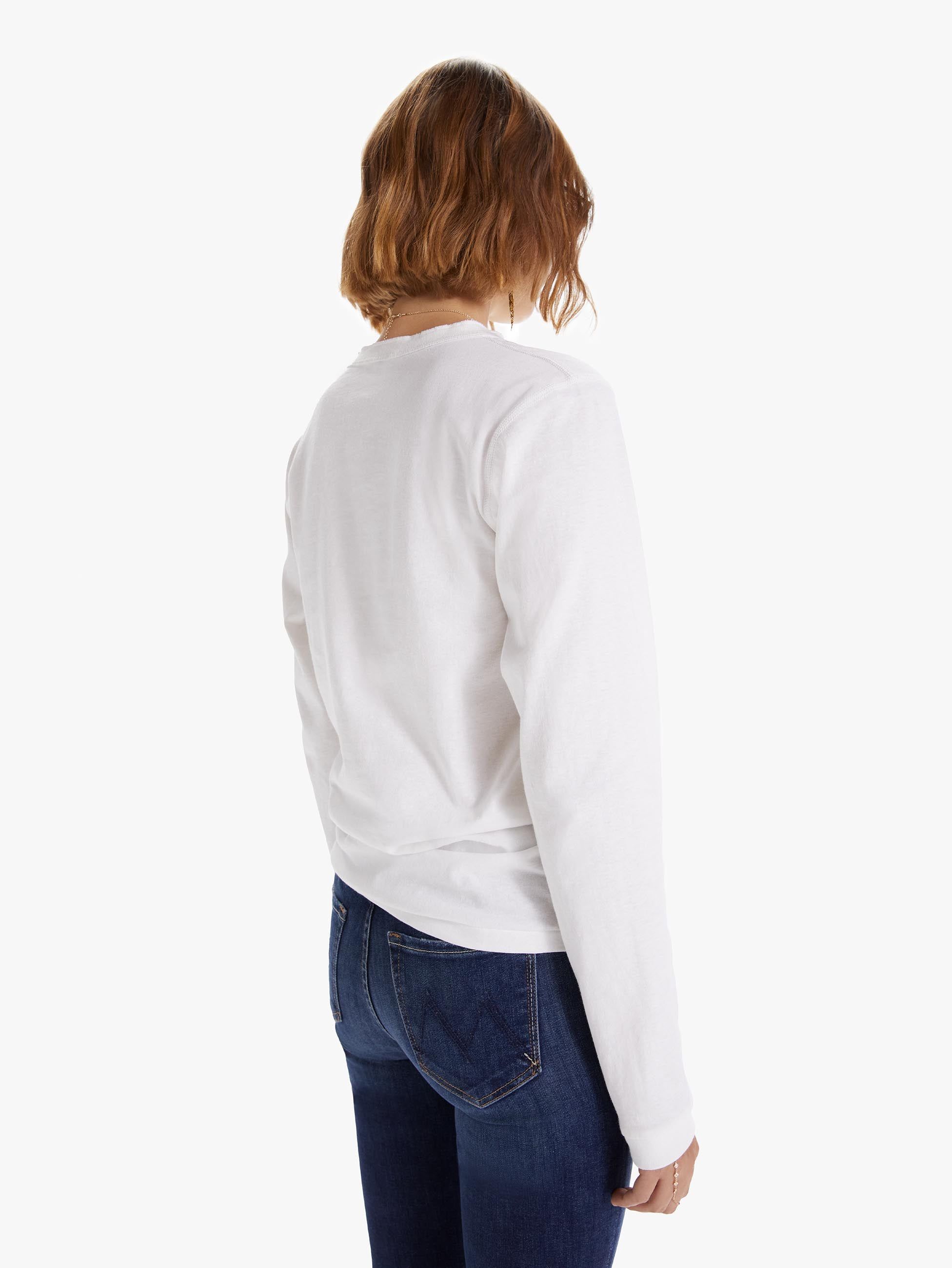 Velva Sheen Tubular Long Sleeve Henley Tee - White sold by MOTHER product image thumbnail 3