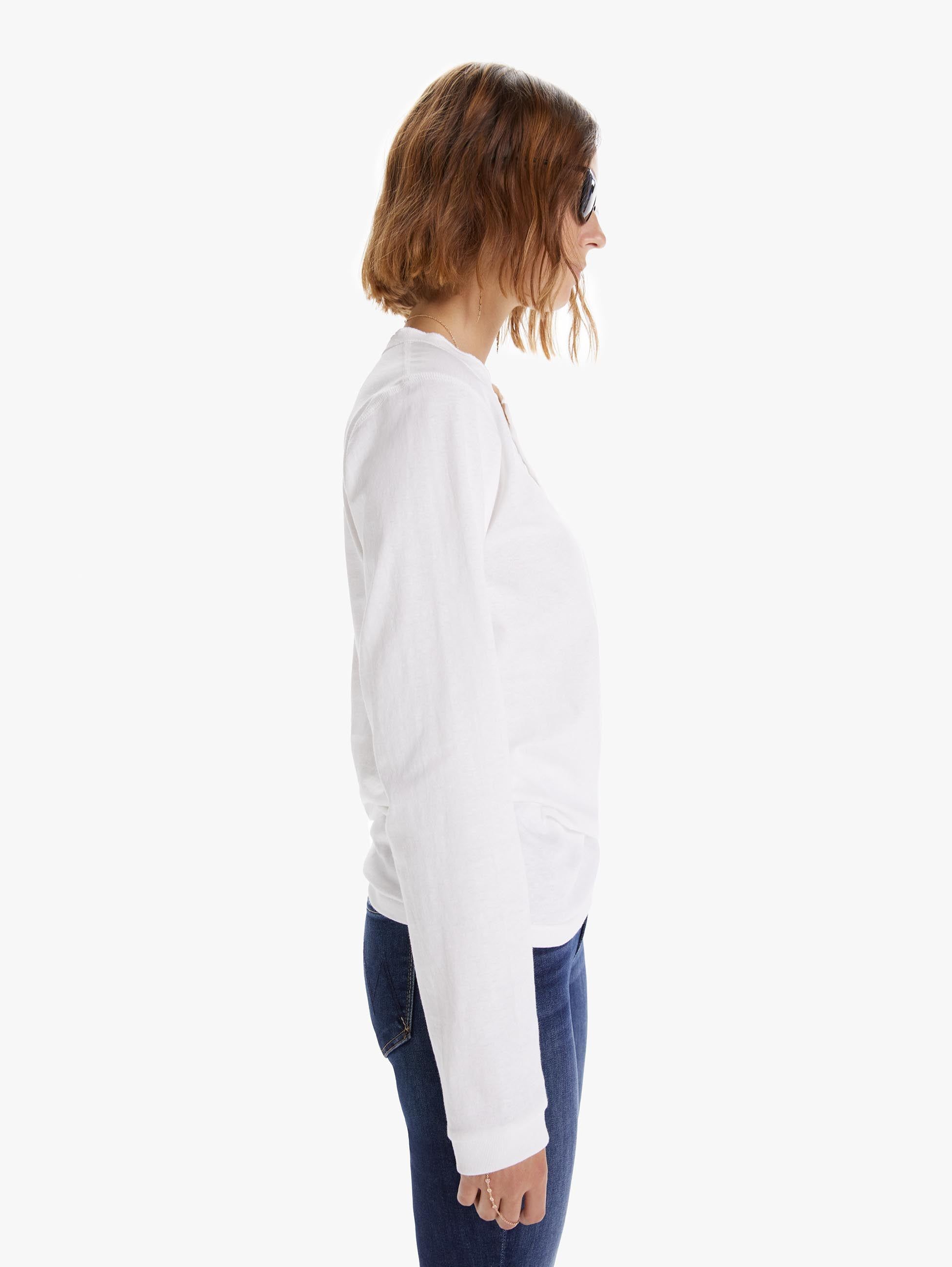 Velva Sheen Tubular Long Sleeve Henley Tee - White sold by MOTHER product image thumbnail 2
