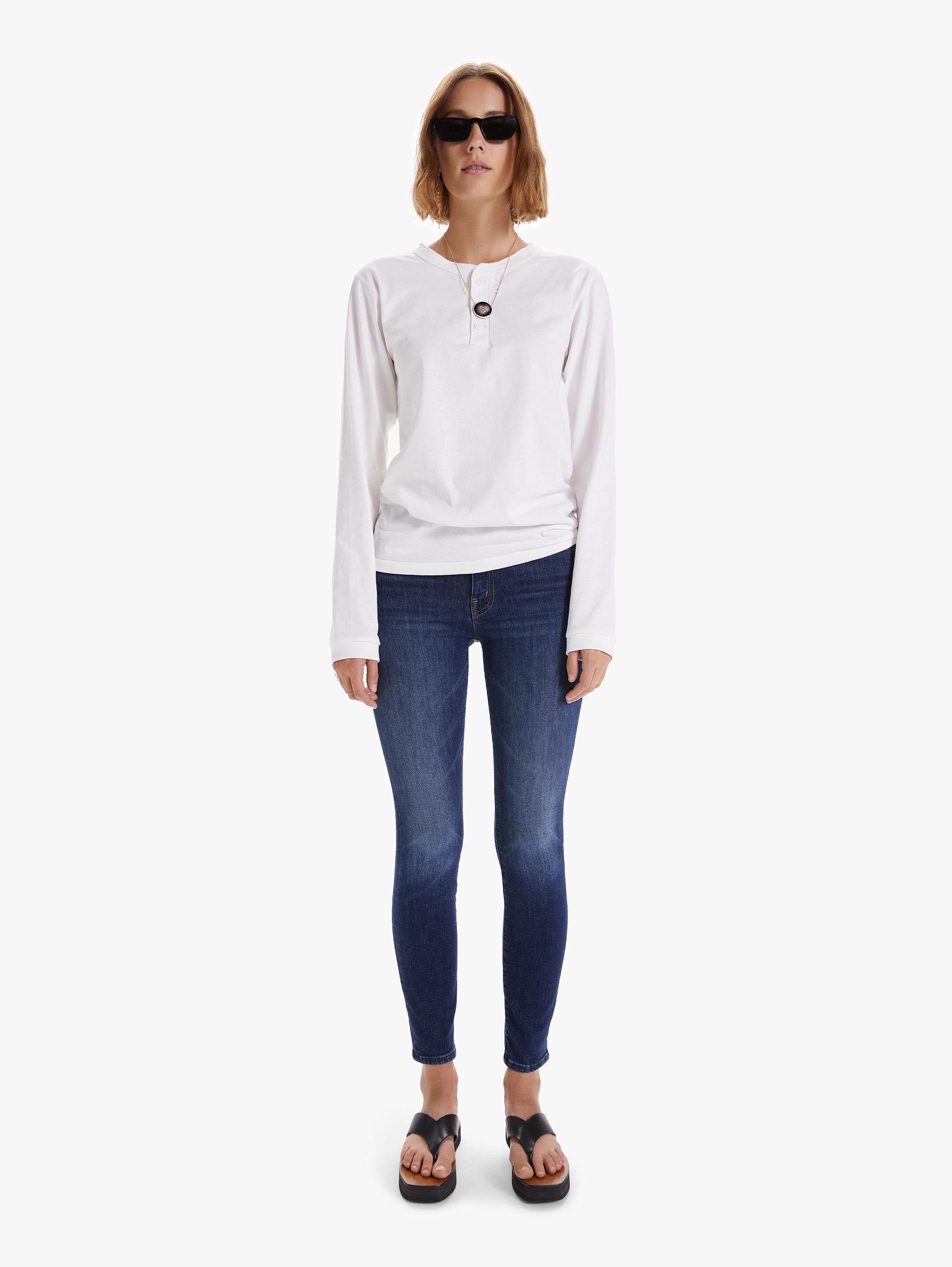 Velva Sheen Tubular Long Sleeve Henley Tee - White sold by MOTHER product image thumbnail 4