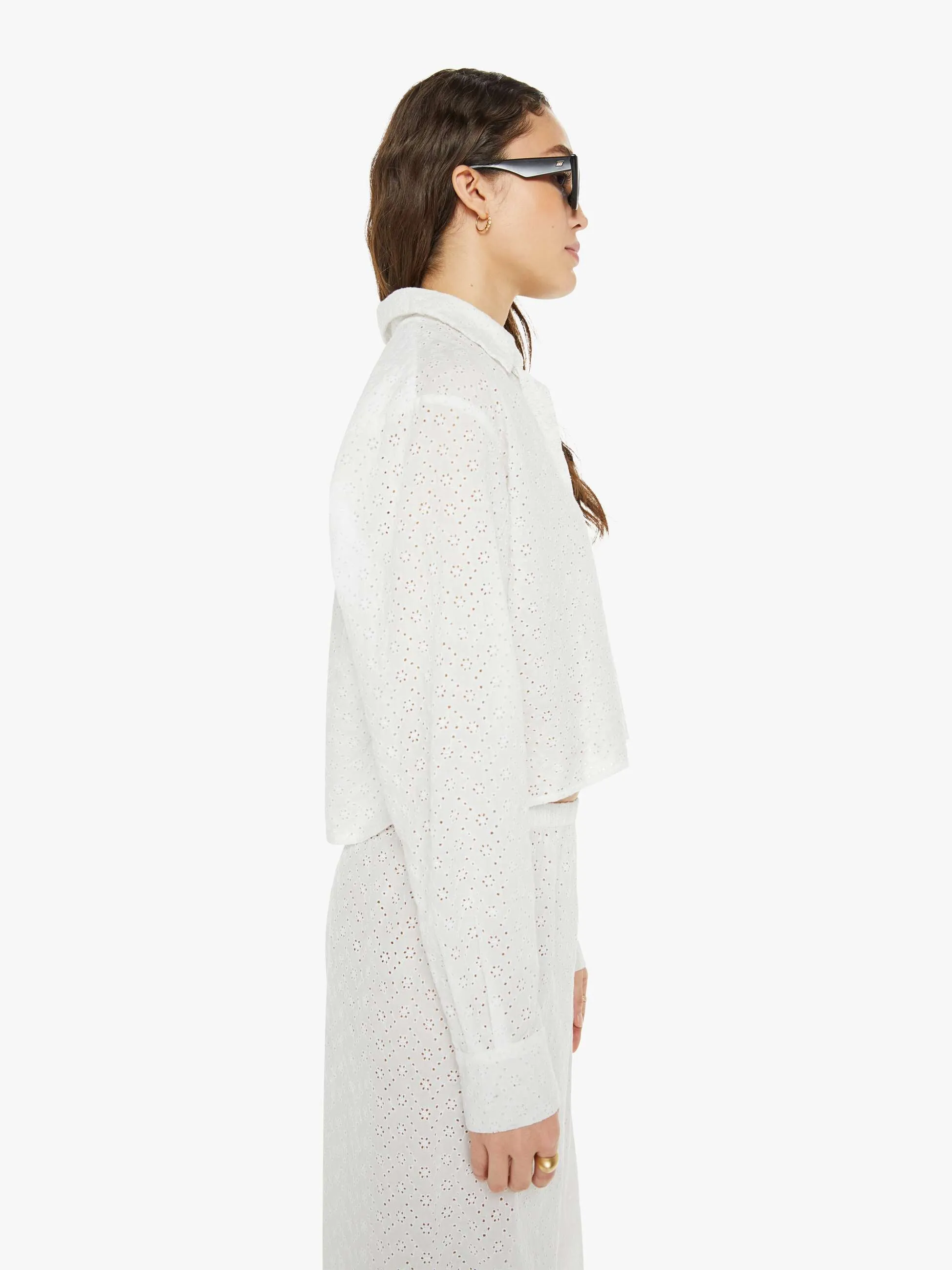 SPRWMN Cropped Button Up - White sold by MOTHER product image thumbnail 3